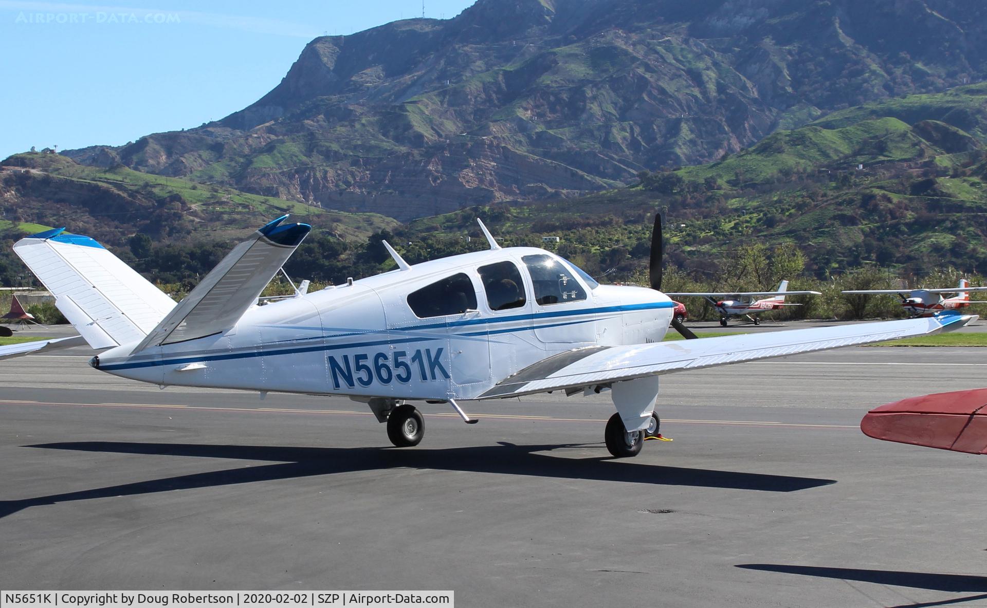 N5651K, 1964 Beech S35 Bonanza C/N D-7402, 1964 Beech S35 BONANZA, Continental IO-520-B 285 Hp, ruddervators cuff mod installed