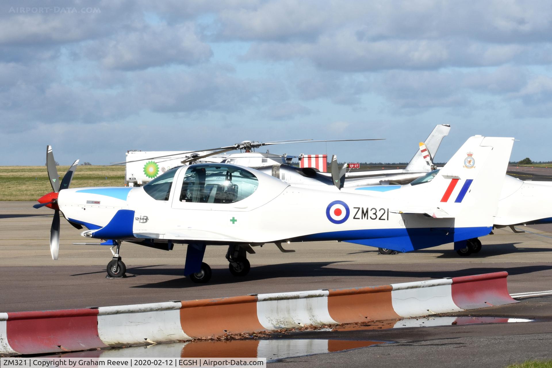 ZM321, 2017 Grob G-120TP-A Prefect T.1 C/N 11146, Parked at Norwich.