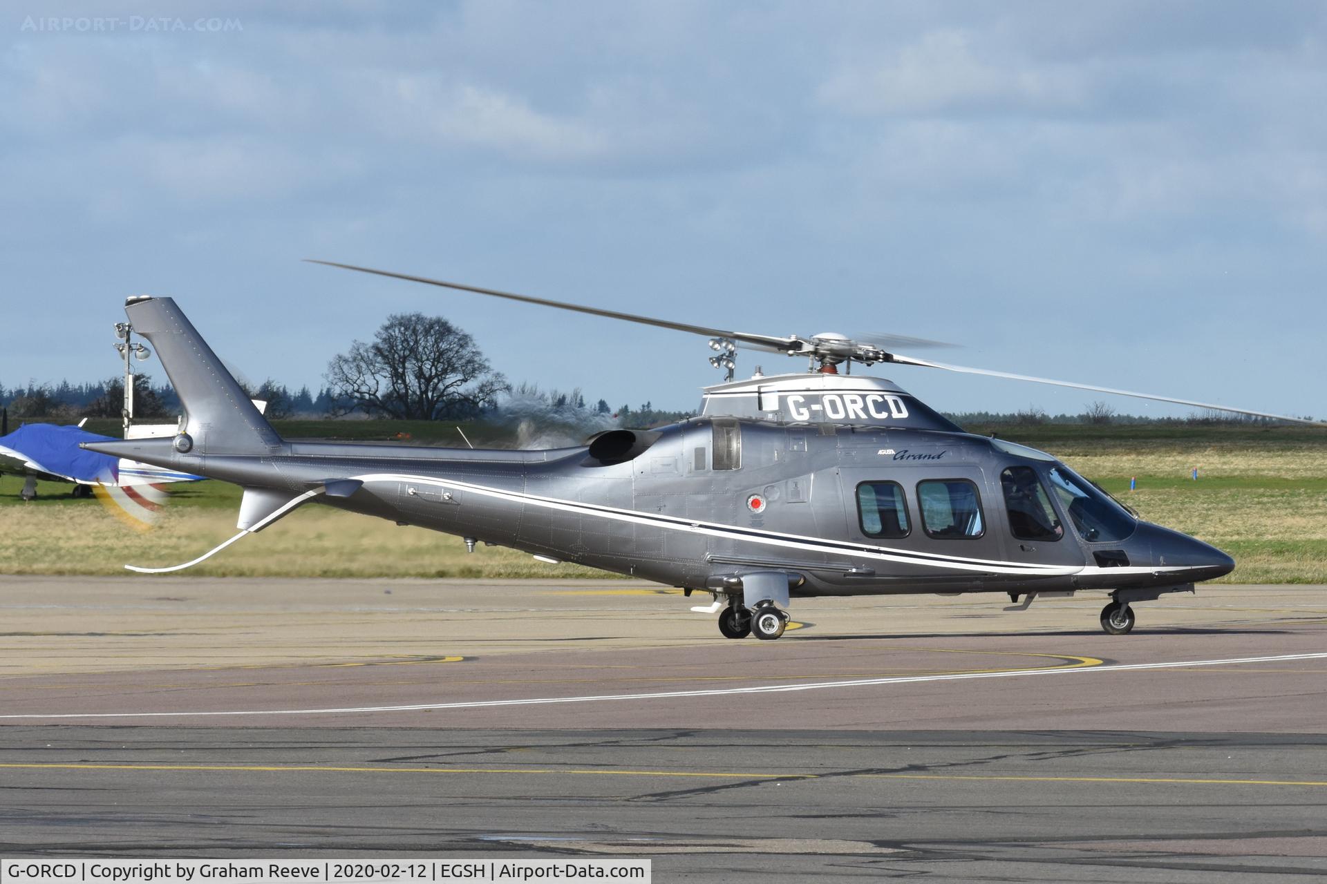 G-ORCD, 2005 Agusta A-109S Grand C/N 22009, Departing from Norwich.