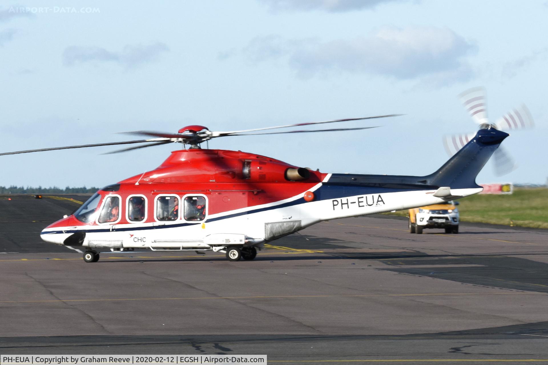 PH-EUA, 2007 AgustaWestland AW-139 C/N 31072, Just landed at Norwich.