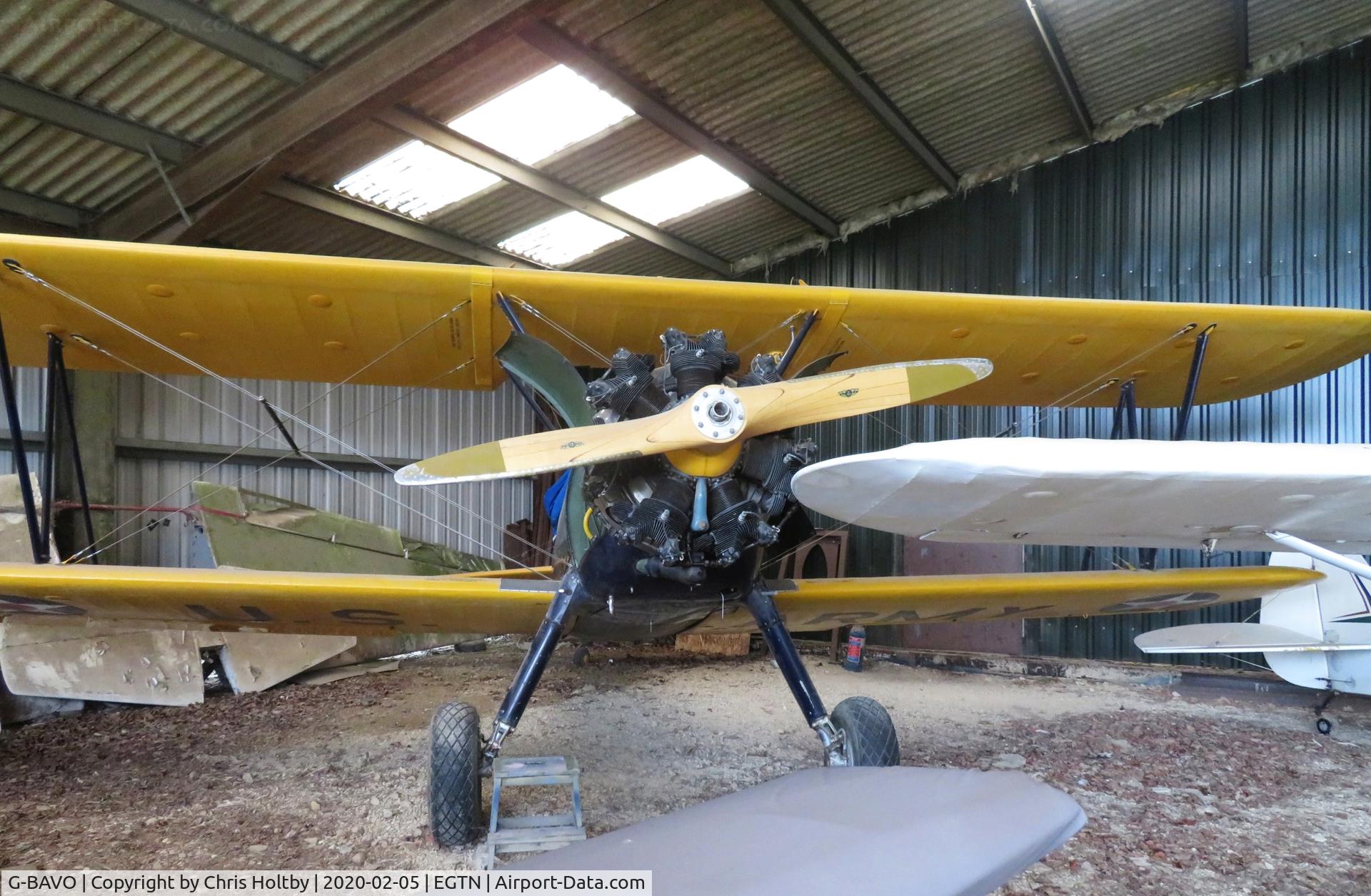 G-BAVO, 1945 Boeing PT-17 Kaydet (A75N1) C/N 3250-1405, 1945 Stearman in the hangar at Enstone