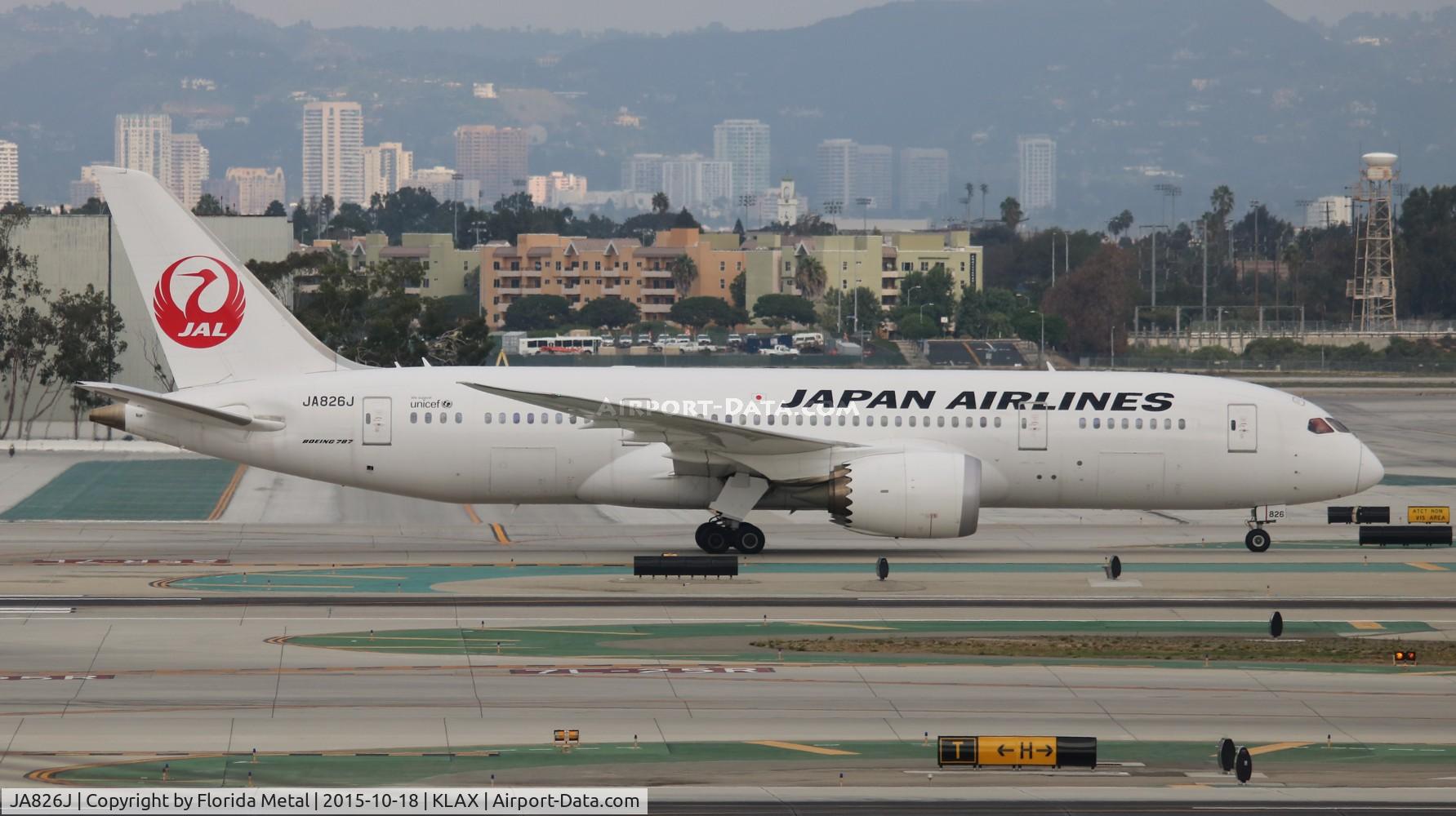 JA826J, 2012 Boeing 787-8 Dreamliner C/N 34836, LAX 2015