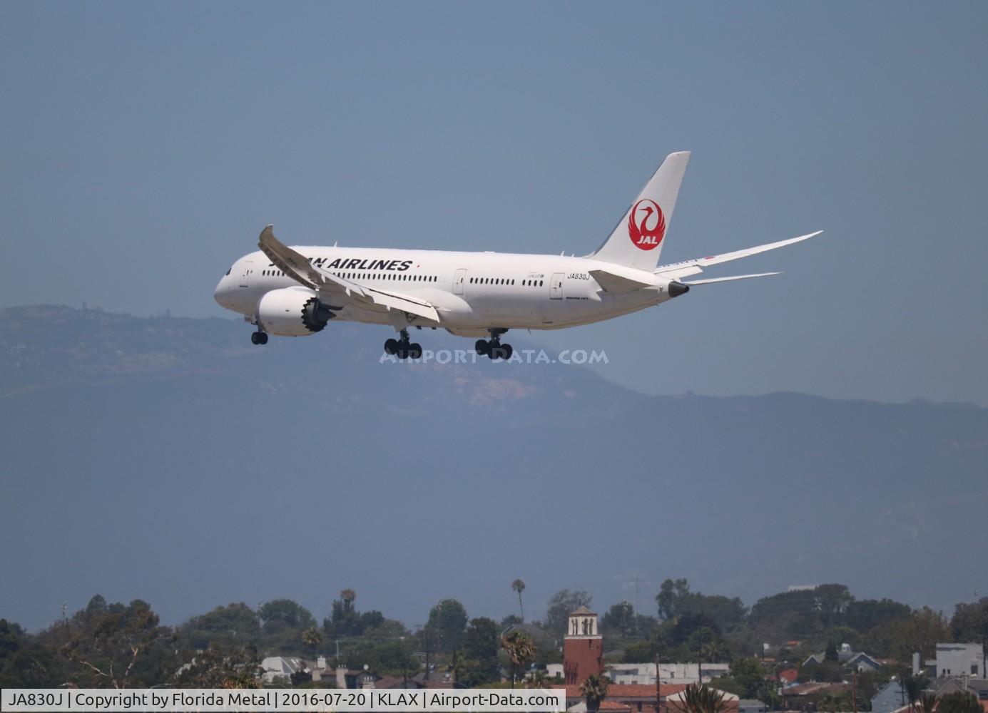 JA830J, 2013 Boeing 787-8 Dreamliner C/N 34840, LAX 2016
