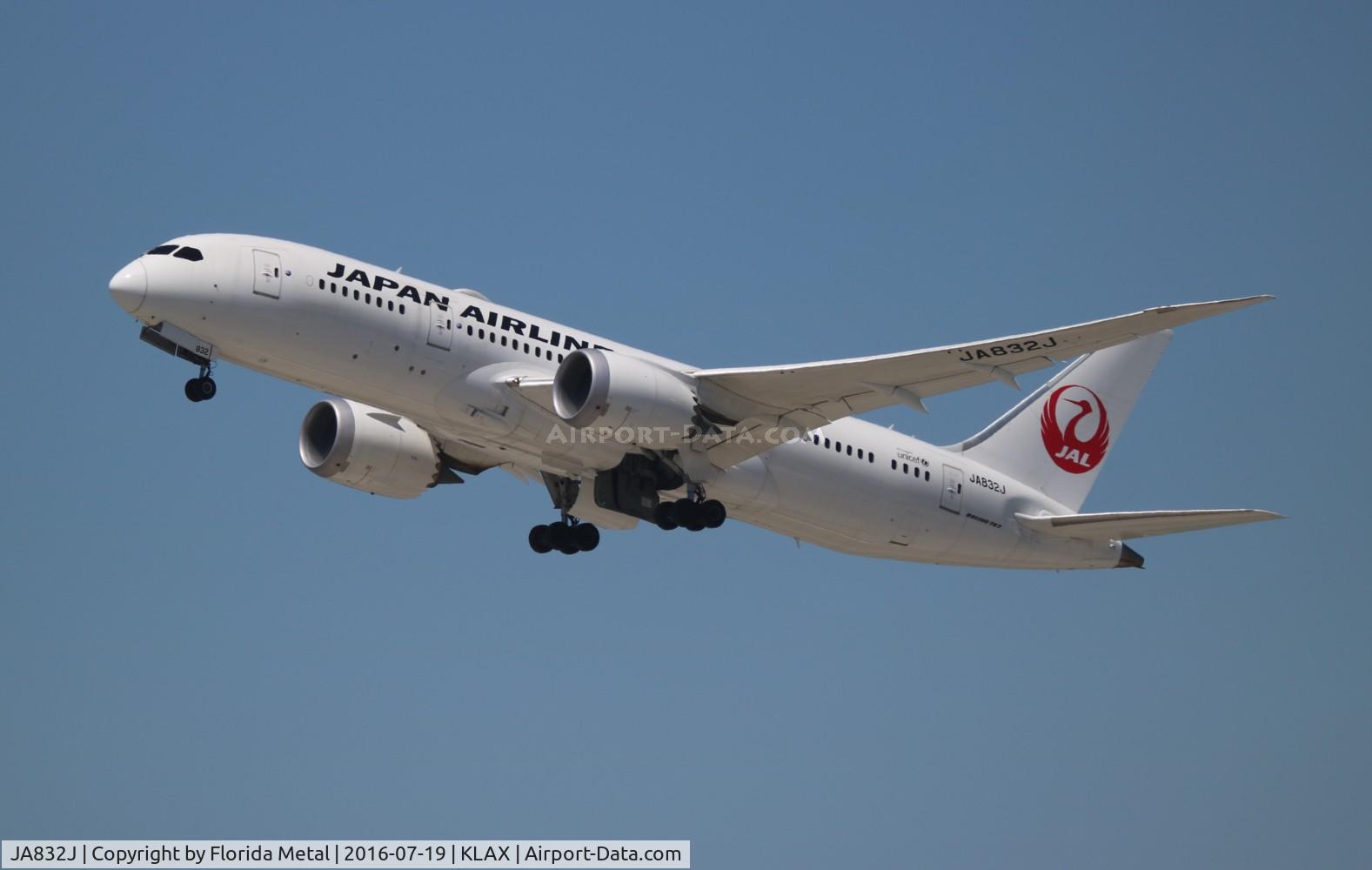 JA832J, 2013 Boeing 787-8 Dreamliner C/N 34844, LAX 2016