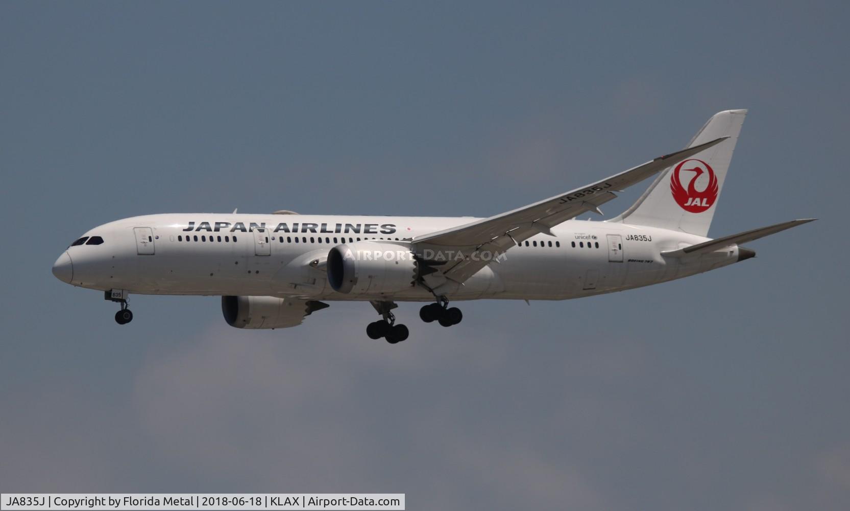 JA835J, 2016 Boeing 787-8 Dreamliner Dreamliner C/N 34510, LAX 2018