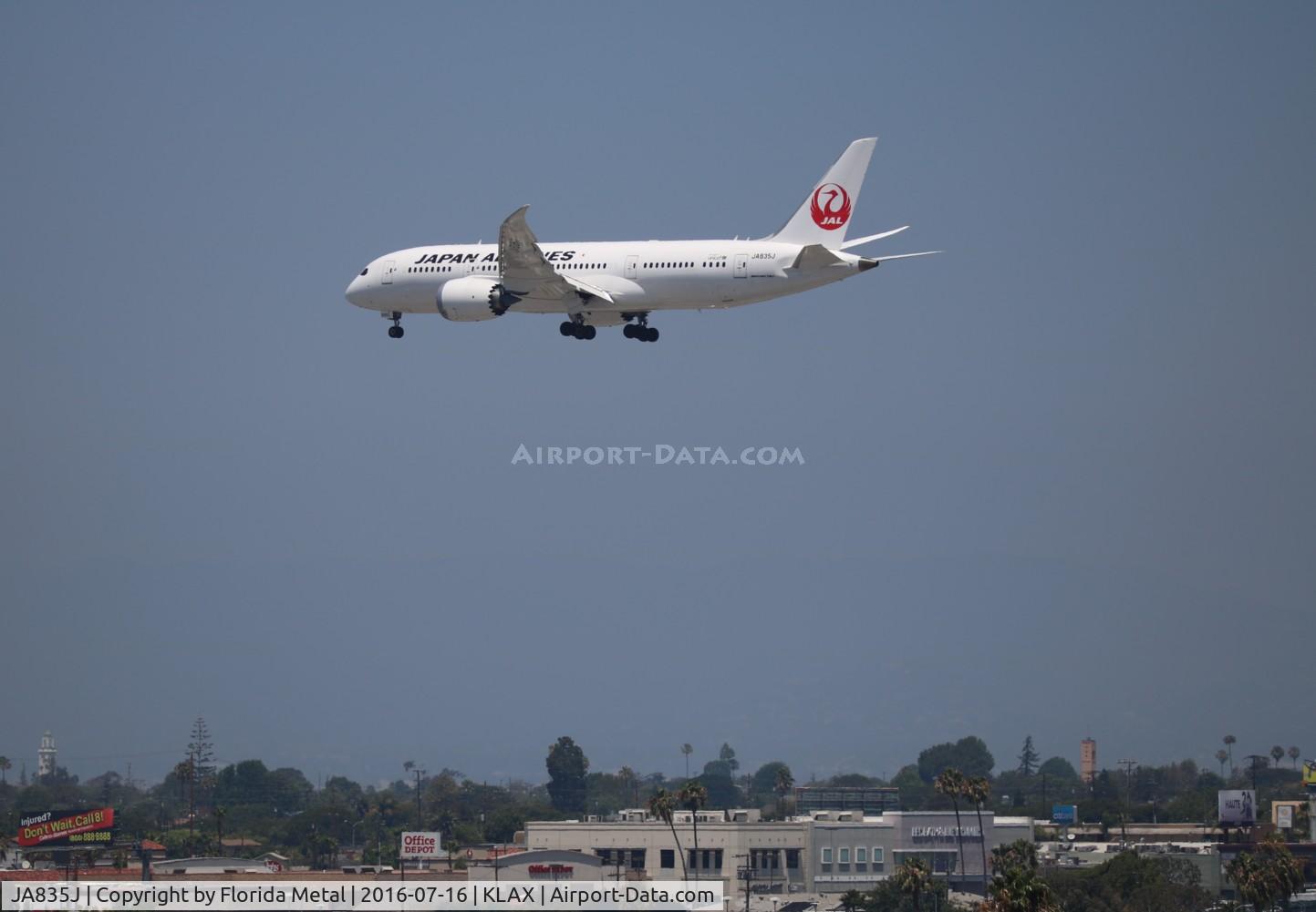 JA835J, 2016 Boeing 787-8 Dreamliner Dreamliner C/N 34510, LAX 2016