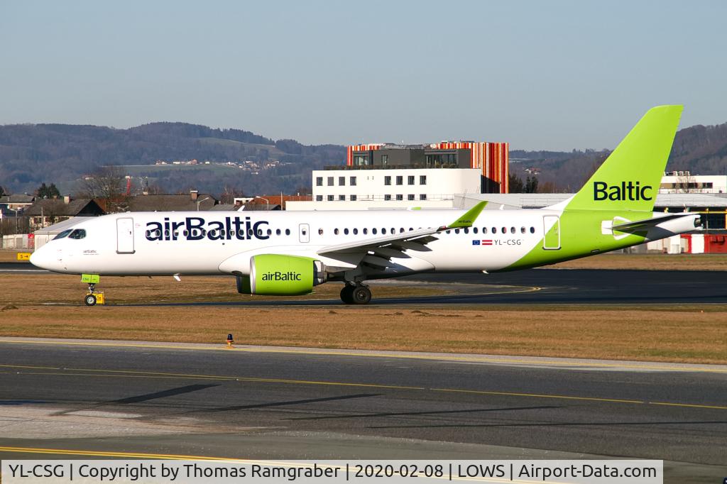 YL-CSG, 2017 Bombardier CSeries CS300 (BD-500-1A11) C/N 55009, Air Baltic Airbus A220-300