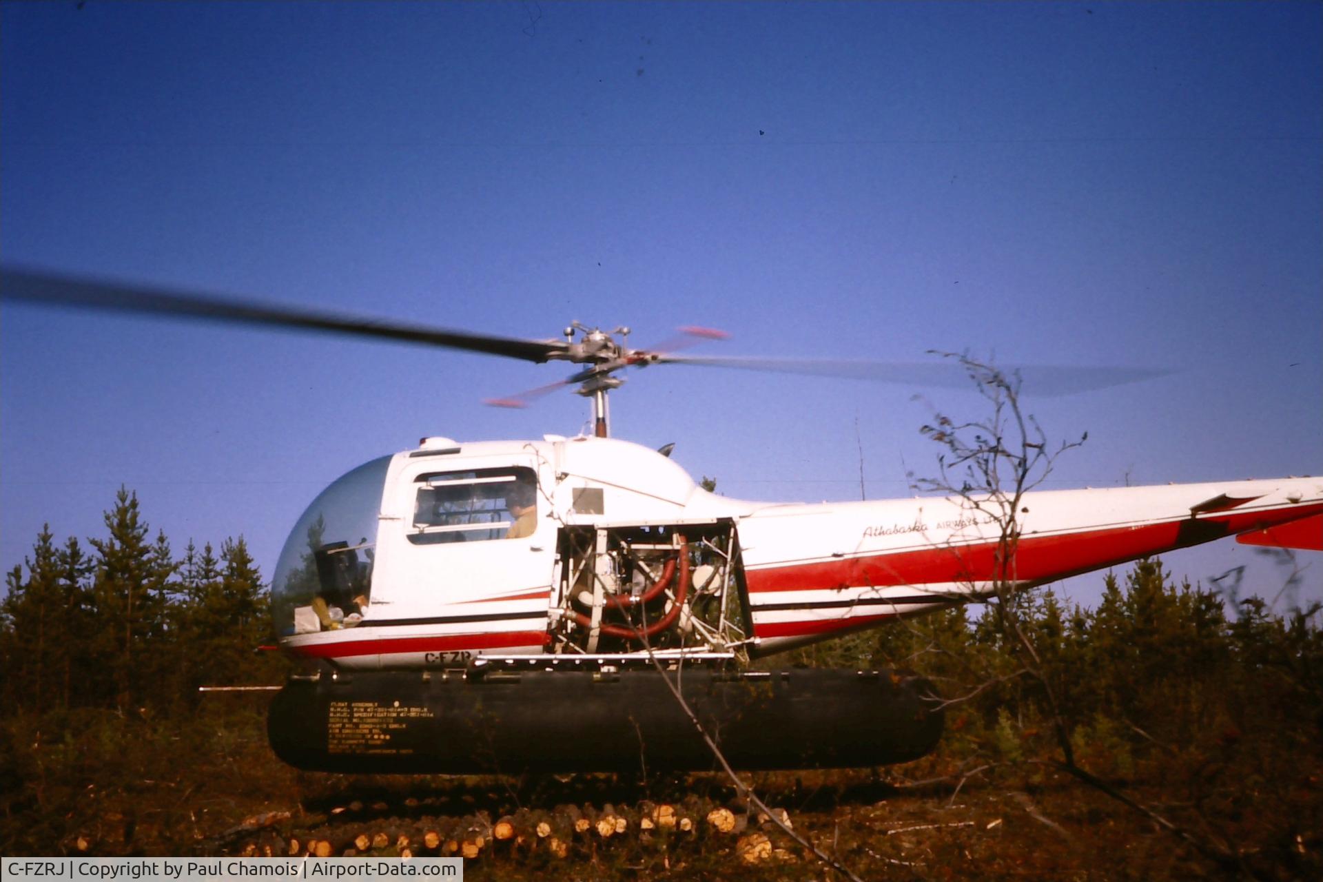 C-FZRJ, 1966 Bell 47J-2A Ranger C/N 3719, Newnham Lake in 1978