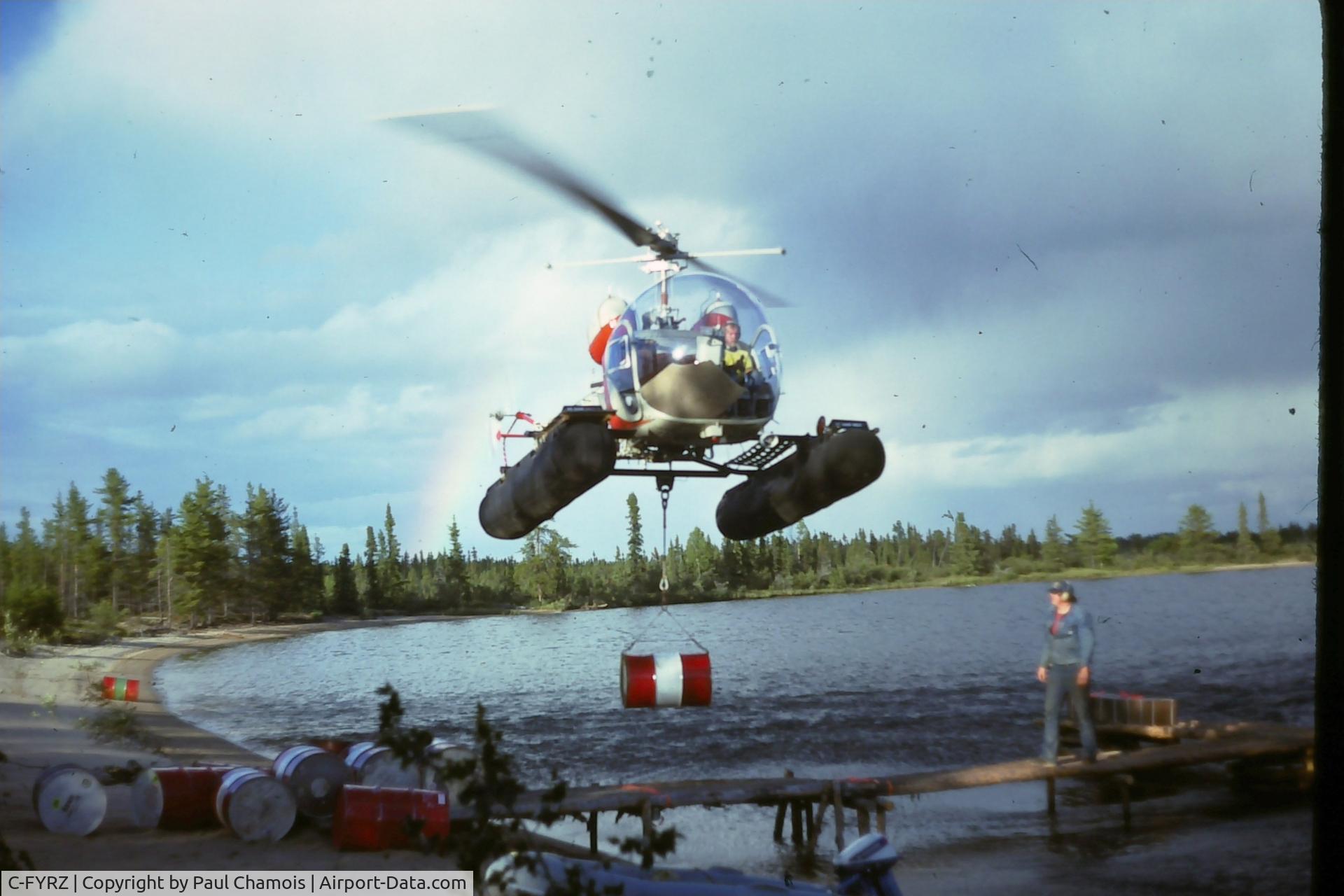 C-FYRZ, 1966 Bell 47G-4A C/N 7541, Newnham Lake, Saskatchewan in 1978
