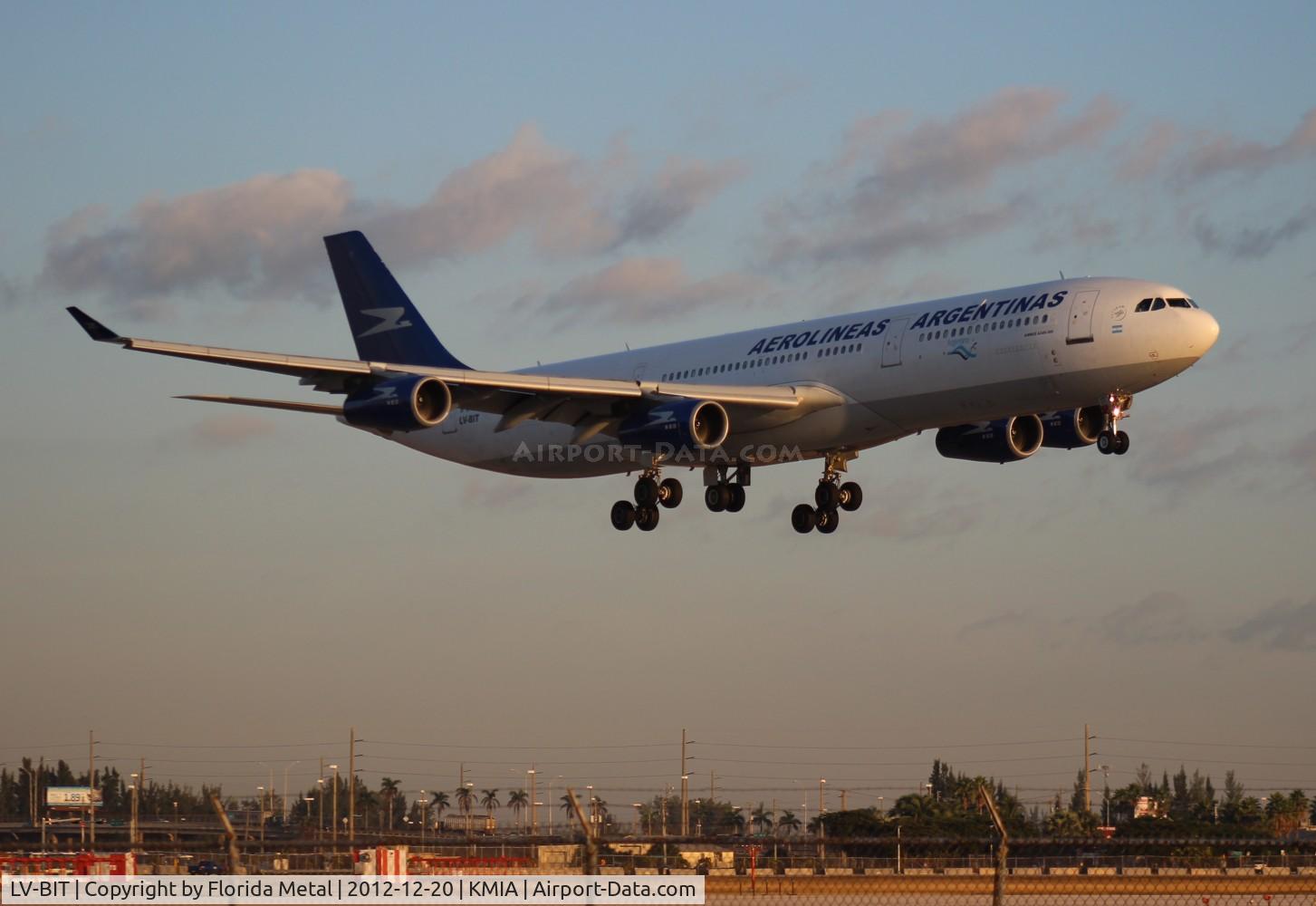 LV-BIT, 1995 Airbus A340-313 C/N 093, MIA 2012