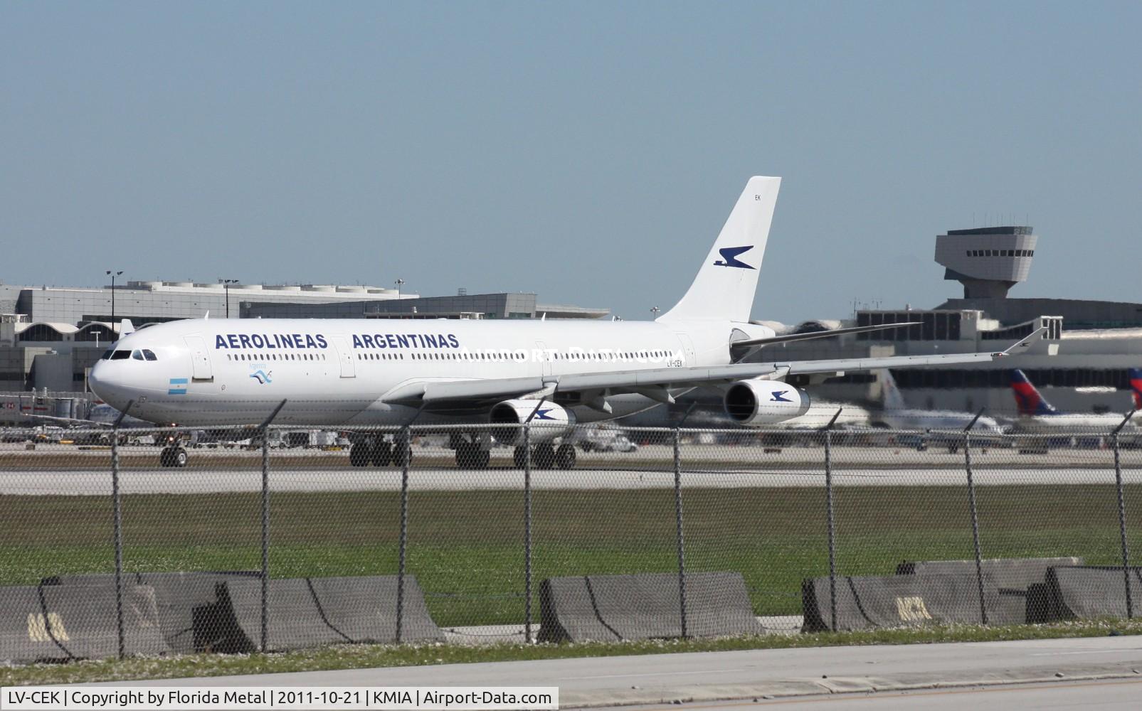 LV-CEK, 1995 Airbus A340-312 C/N 094, MIA 2011