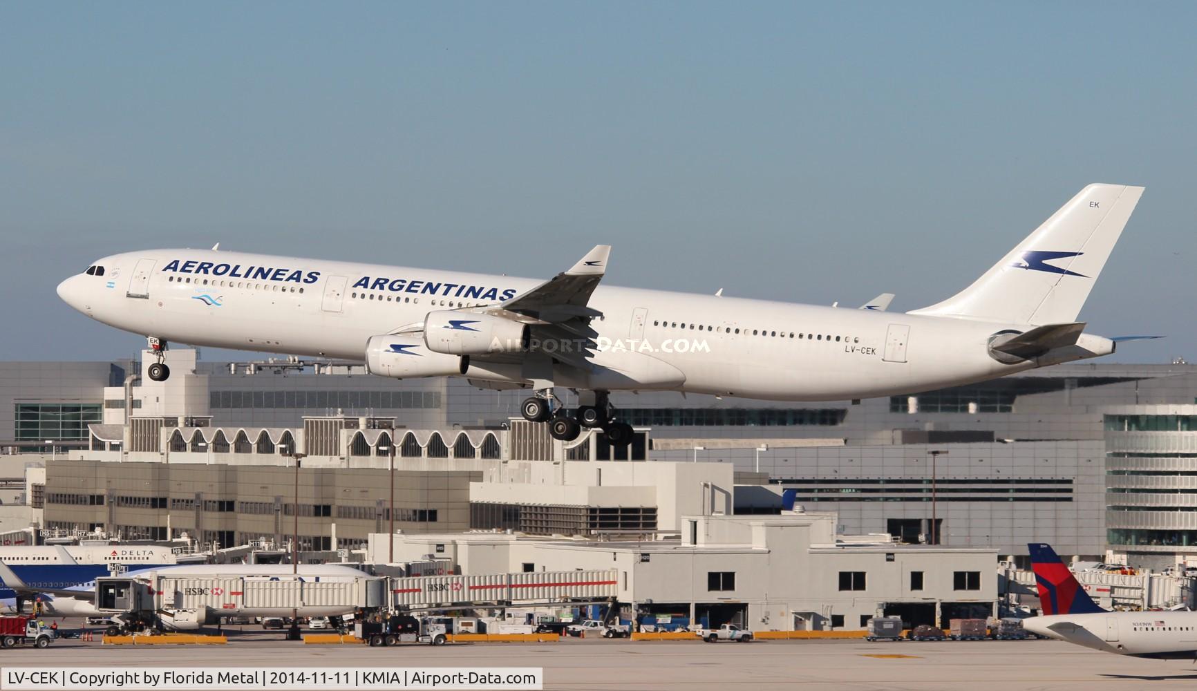 LV-CEK, 1995 Airbus A340-312 C/N 094, MIA 2014