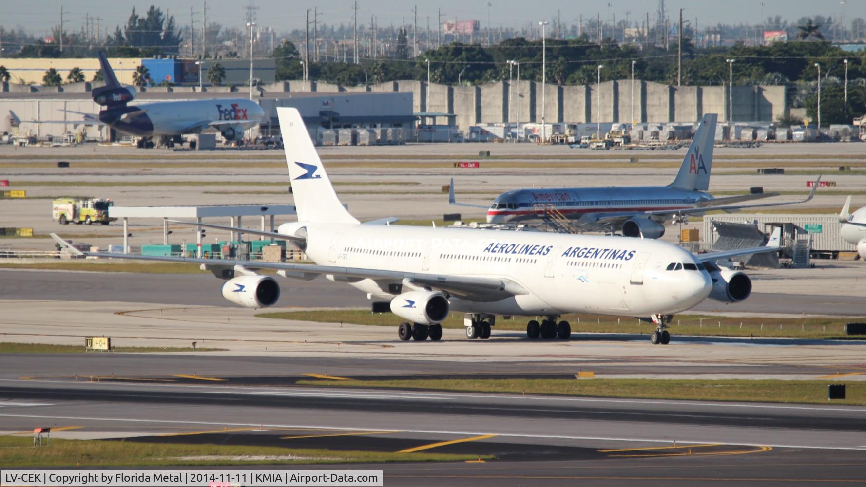 LV-CEK, 1995 Airbus A340-312 C/N 094, MIA 2014