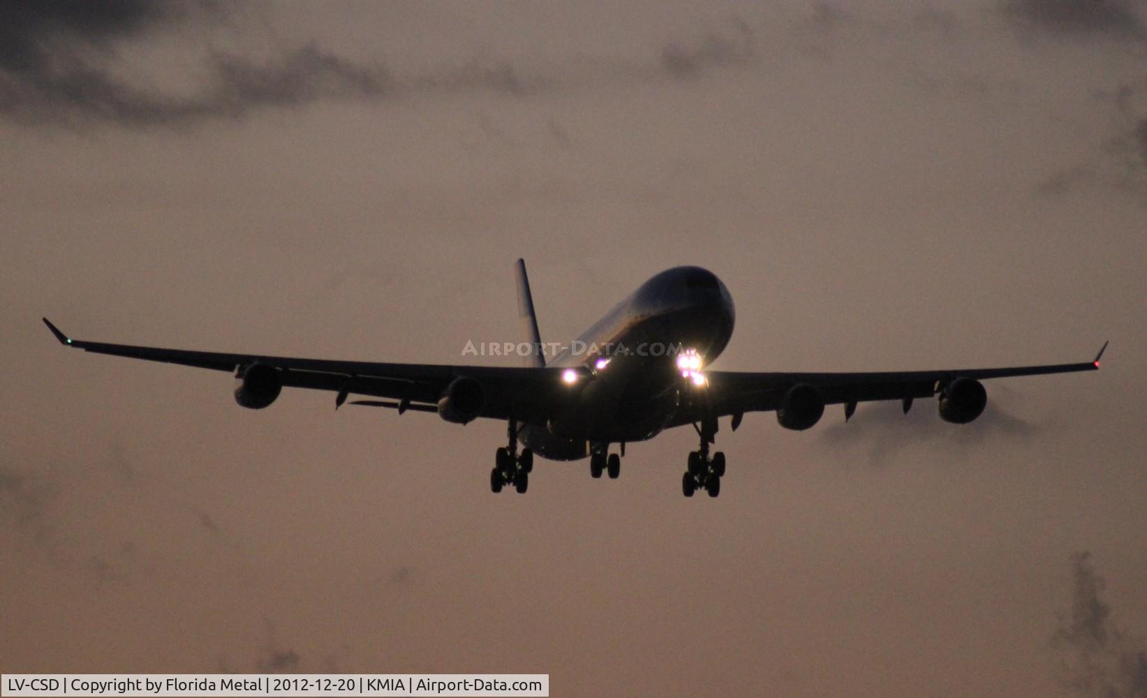 LV-CSD, 1996 Airbus A340-313X C/N 123, MIA 2012