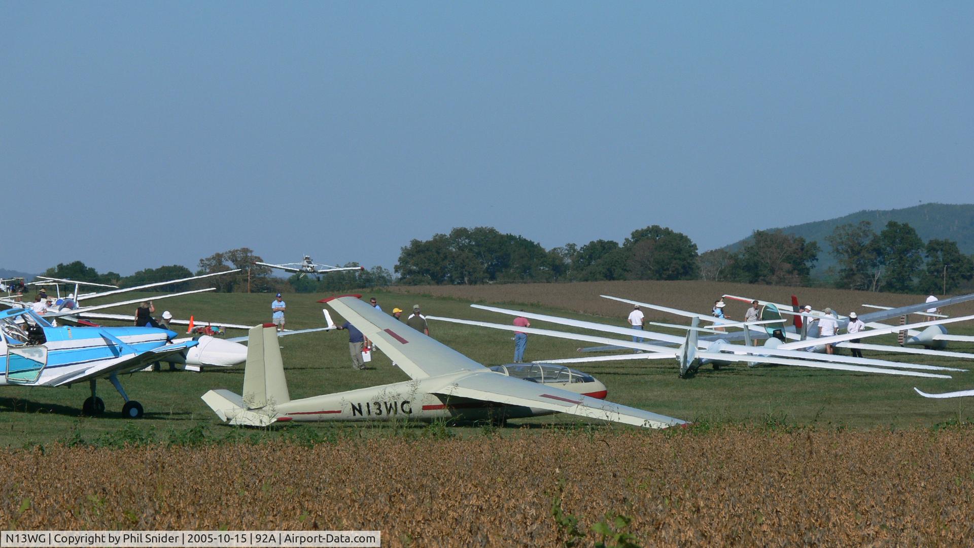 N13WG, 1972 Let Blanik L-13 C/N 174812, Chilhowee Gliderport Octoberfest 2005.  Benton TN