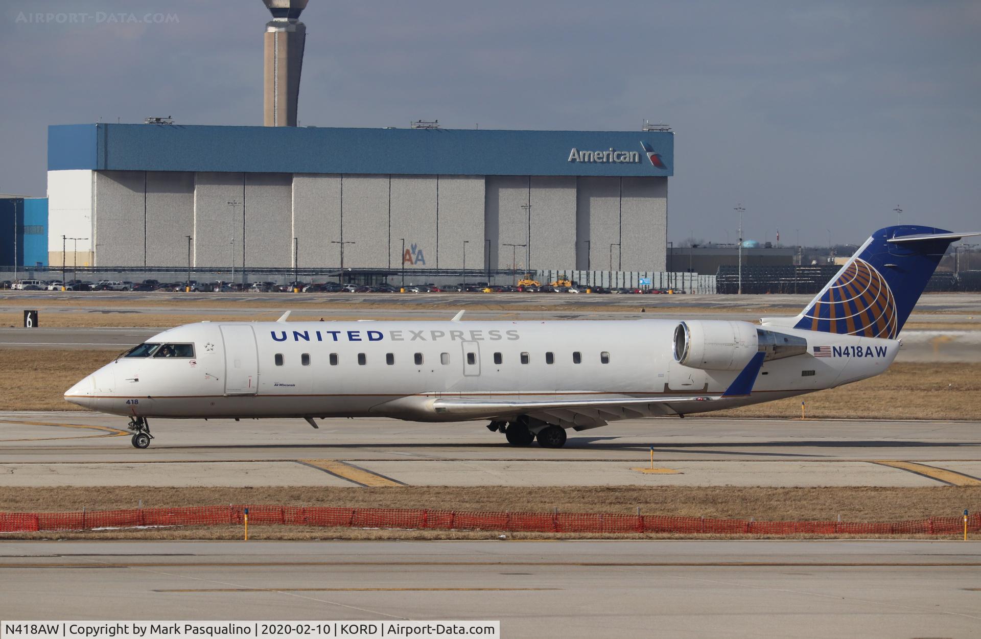 N418AW, 2002 Bombardier CRJ-200LR (CL-600-2B19) C/N 7618, CL-600-2B19