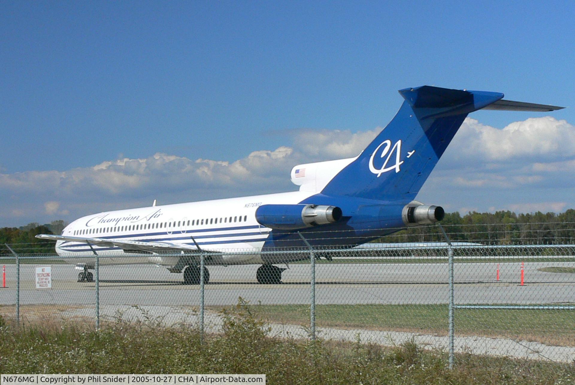 N676MG, 1981 Boeing 727-225 C/N 22554, Parked at CHA during Blue Angels practice Oct 27, 2005