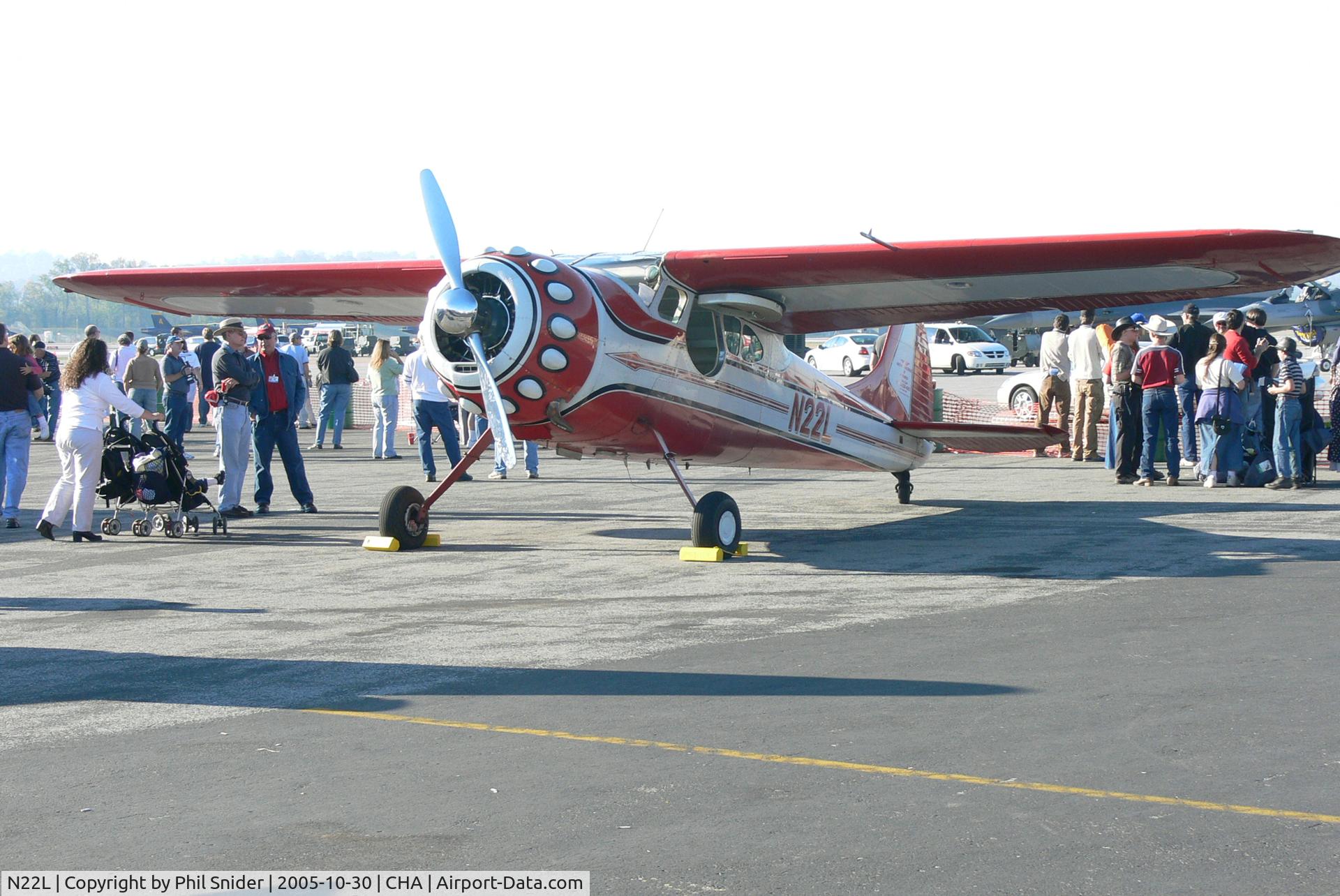 N22L, 1952 Cessna 195 C/N 7961, At CHA airshow Oct 30, 2005