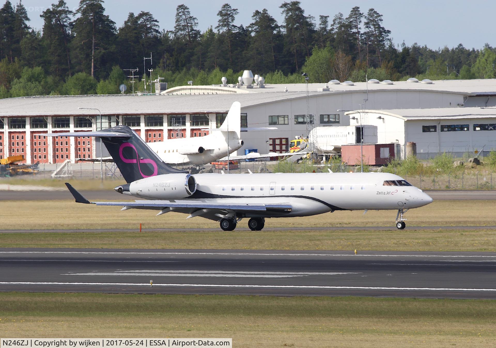 N246ZJ, 2016 Bombardier BD-700-1A10 Global 6000 C/N 9764, Taxiway W