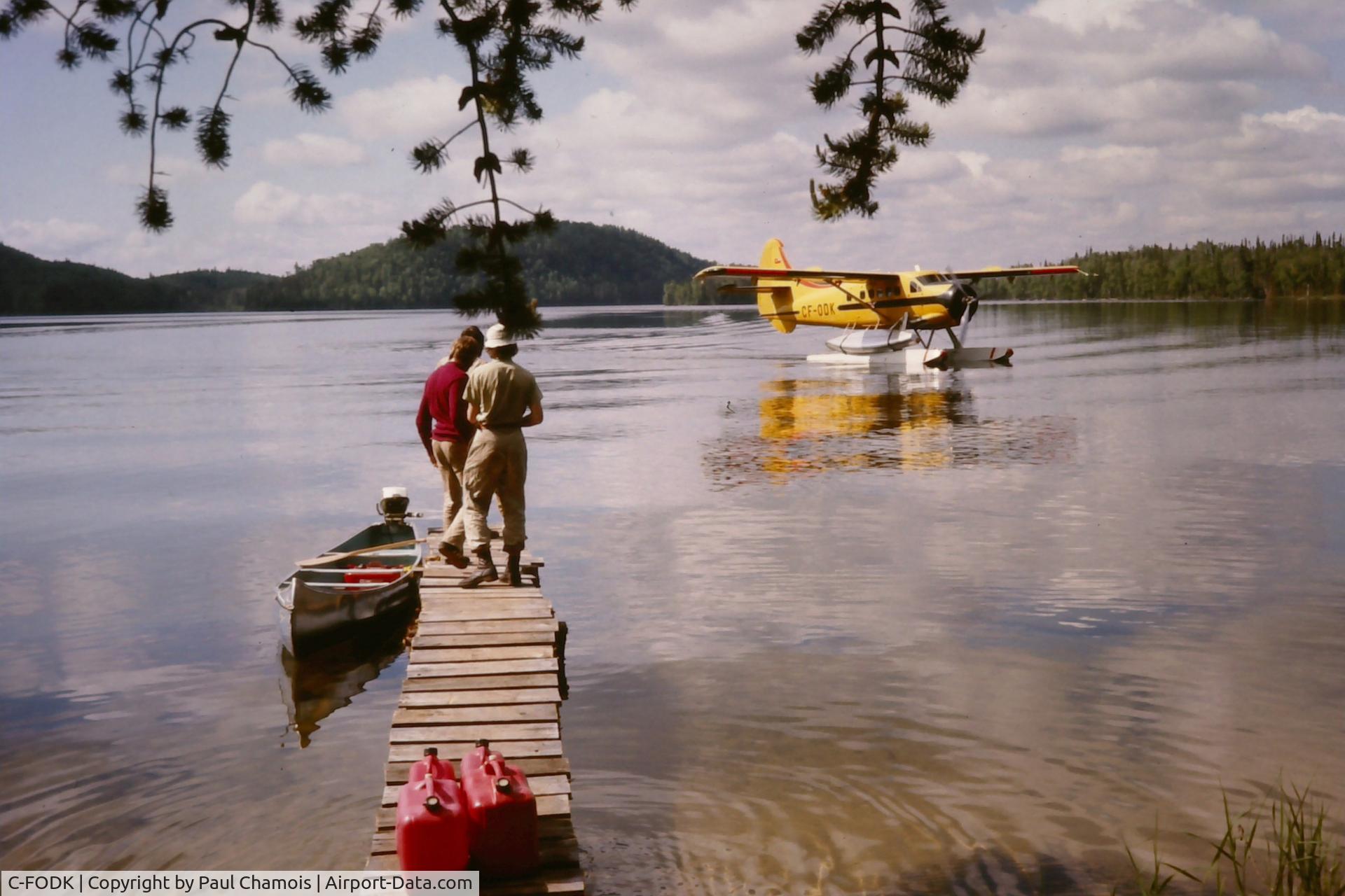 C-FODK, 1953 De Havilland Canada DHC-3 Otter C/N 13, At Sandspit Lake, northern Ontario in 1975.