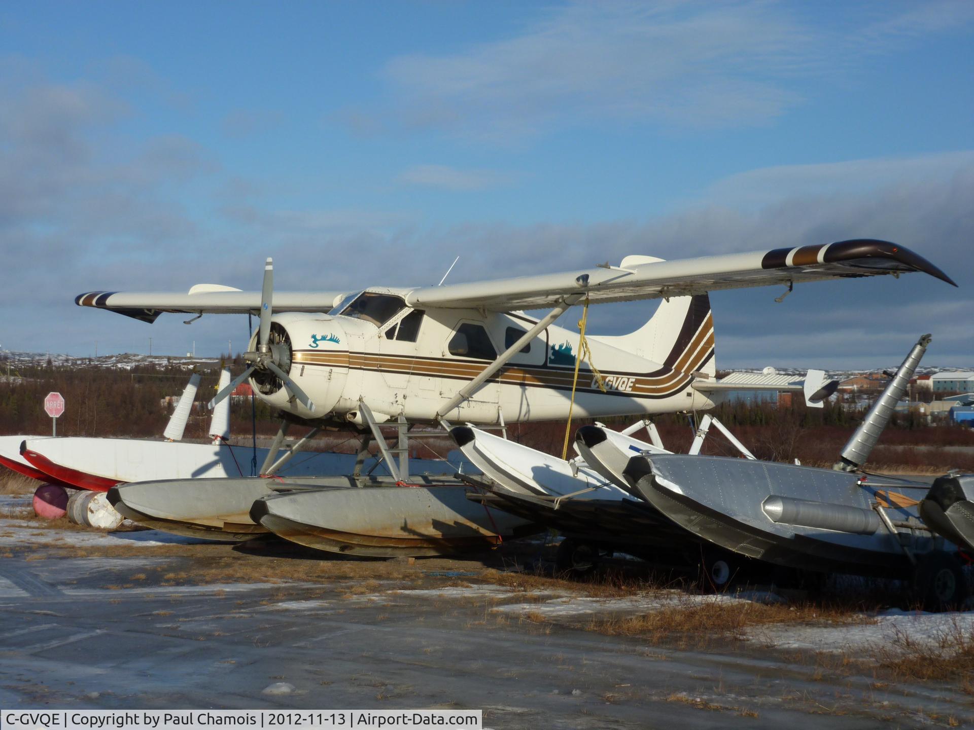 C-GVQE, 1952 De Havilland Canada U-6A Beaver C/N 631, At Kuujuuaq, Quebec in 2012.