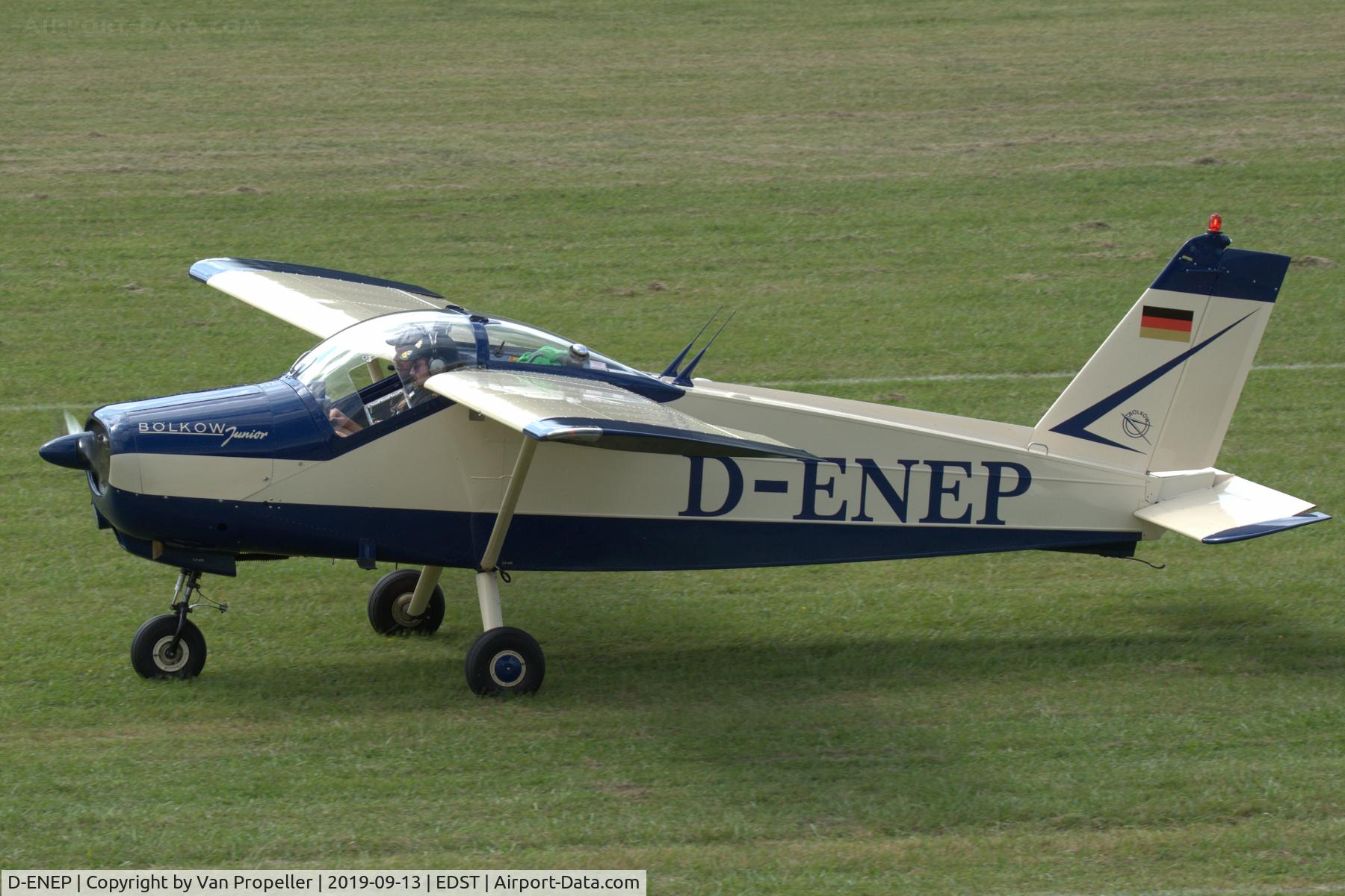 D-ENEP, Bolkow Bo-208A Junior C/N 619, Bölkow Bo 208 Junior taxying at Hahnweide airfield, Germany. OTT 2019