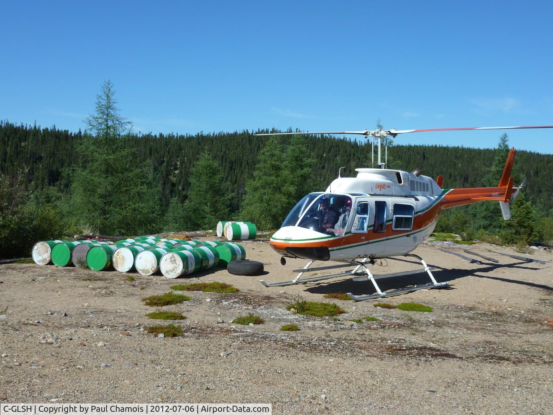 C-GLSH, 1975 Bell 206L LongRanger C/N 45018, At Whale River, northern Quebec in 2012