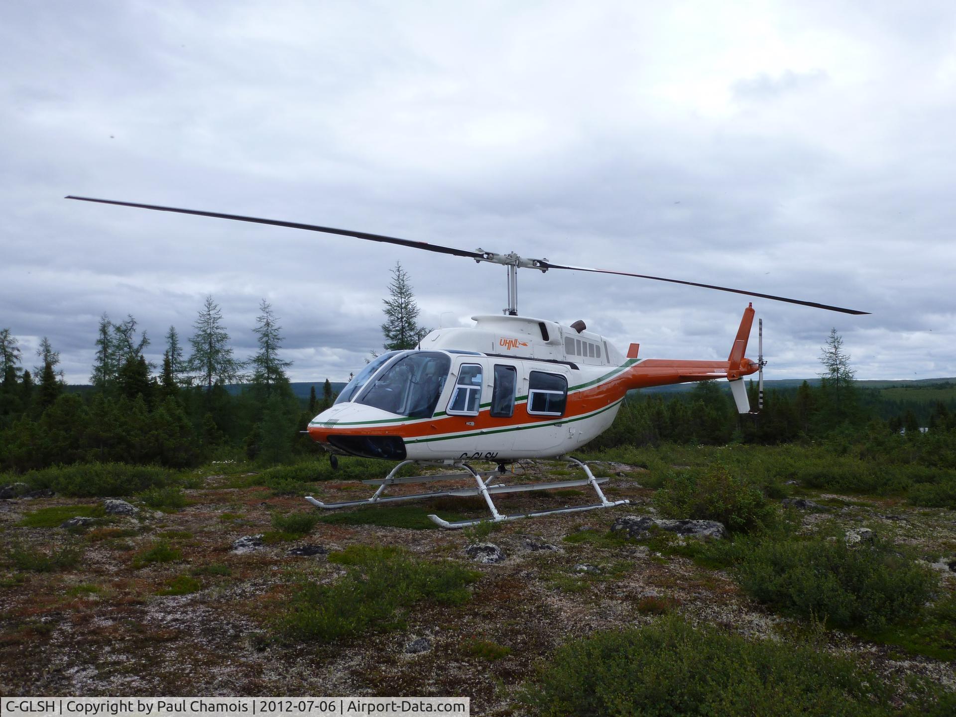 C-GLSH, 1975 Bell 206L LongRanger C/N 45018, At Whale River, northern Quebec in 2012