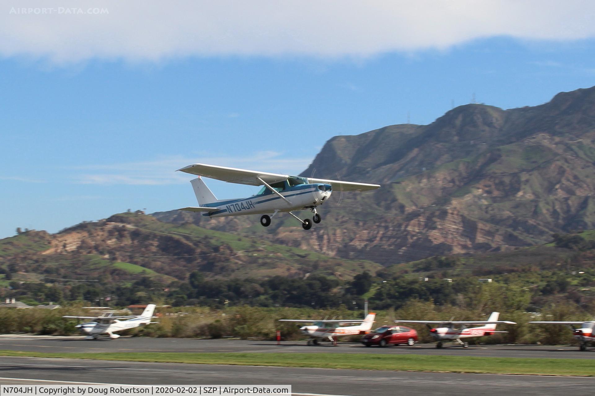 N704JH, 1976 Cessna 150M C/N 15078644, 1976 Cessna 150M, Continental O-200 100 Hp, takeoff climb Rwy 22