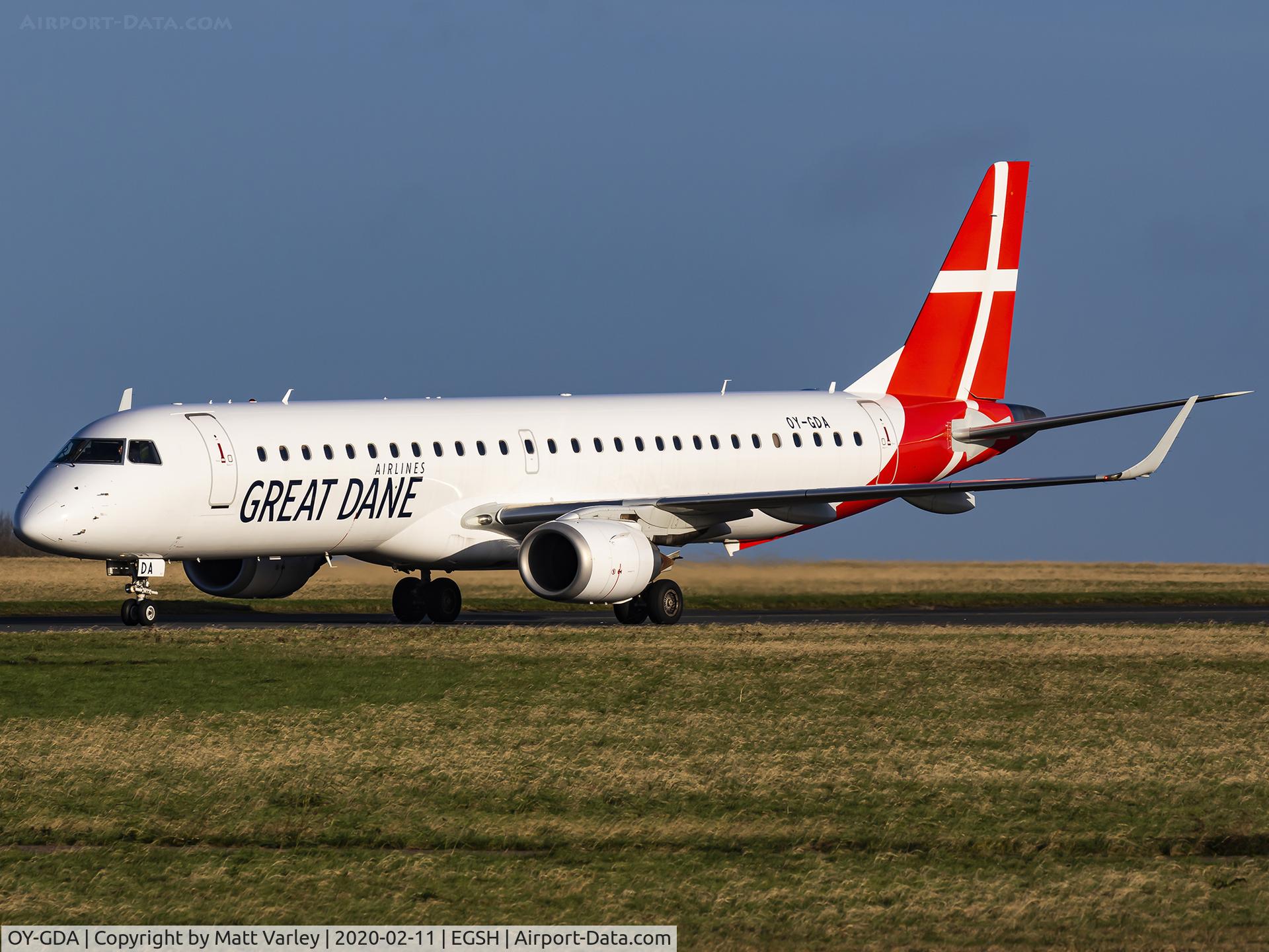 OY-GDA, 2008 Embraer 195LR (ERJ-190-200LR) C/N 19000213, Great Dane Airlines