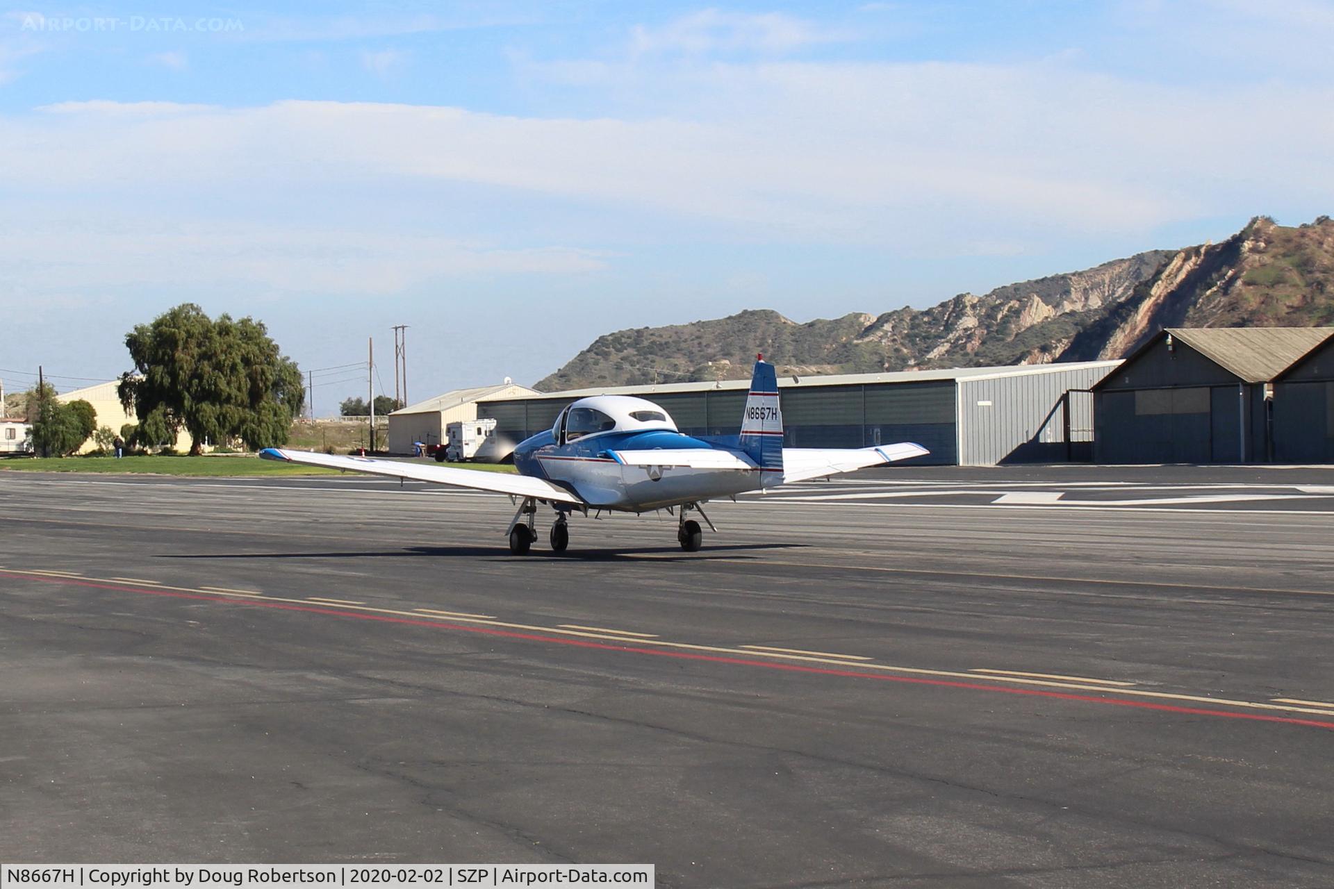 N8667H, 1947 North American Navion C/N NAV-4-667, 1947 North American NAVION. Continental IO-520 285 Hp upgrade, taxi to Rwy 22