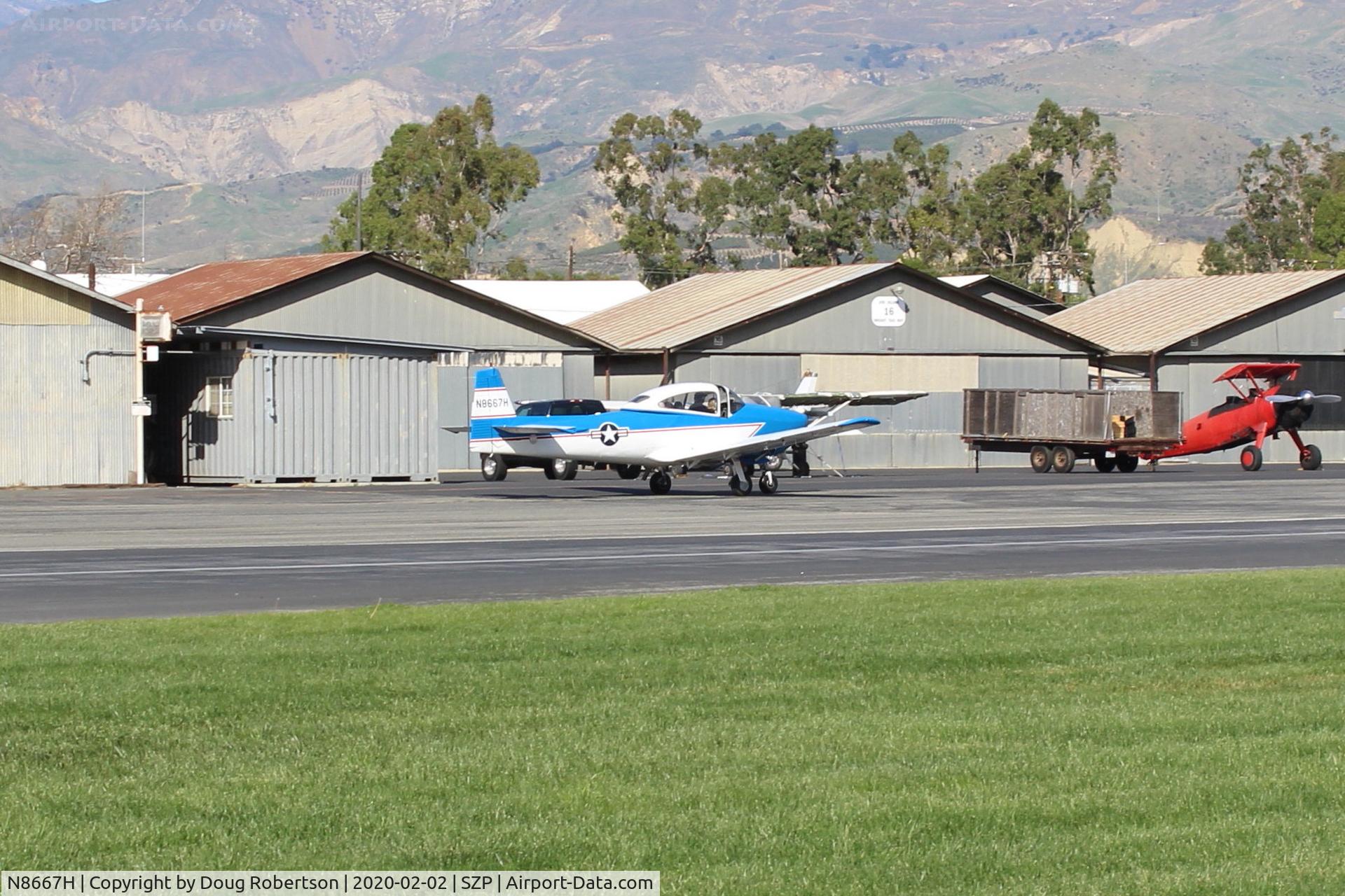 N8667H, 1947 North American Navion C/N NAV-4-667, 1947 North American NAVION, Continental IO-520 285 Hp upgrade, taxi back after landing on Rwy 22