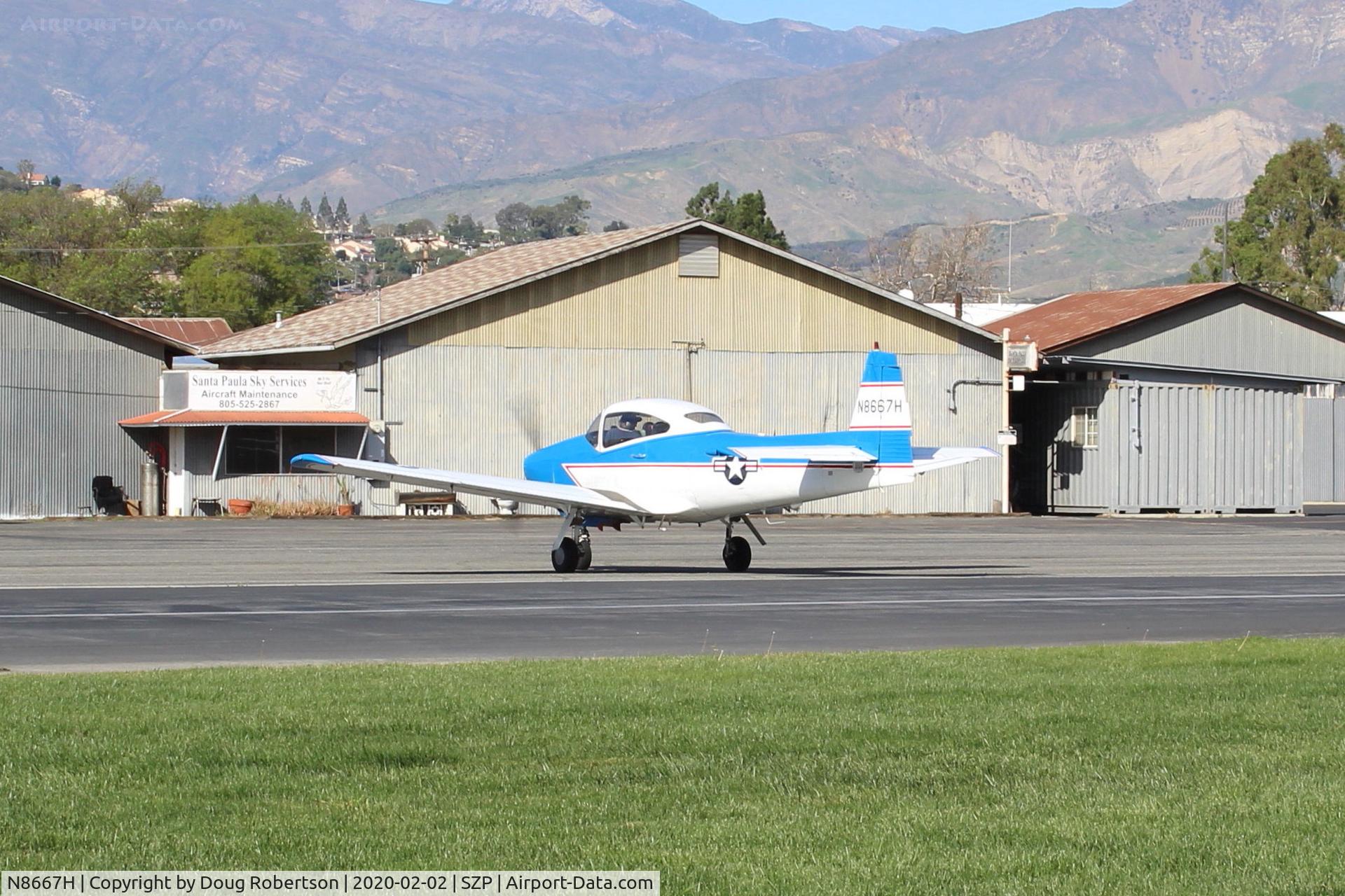 N8667H, 1947 North American Navion C/N NAV-4-667, 1947 North American NAVION, Continental IO-520 285 hp upgrade, taxi off runway 22