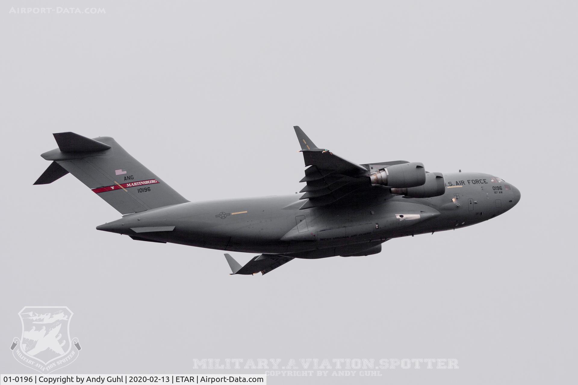 01-0196, 2001 Boeing C-17A Globemaster III C/N 50104/P-96, Departure Ramstein