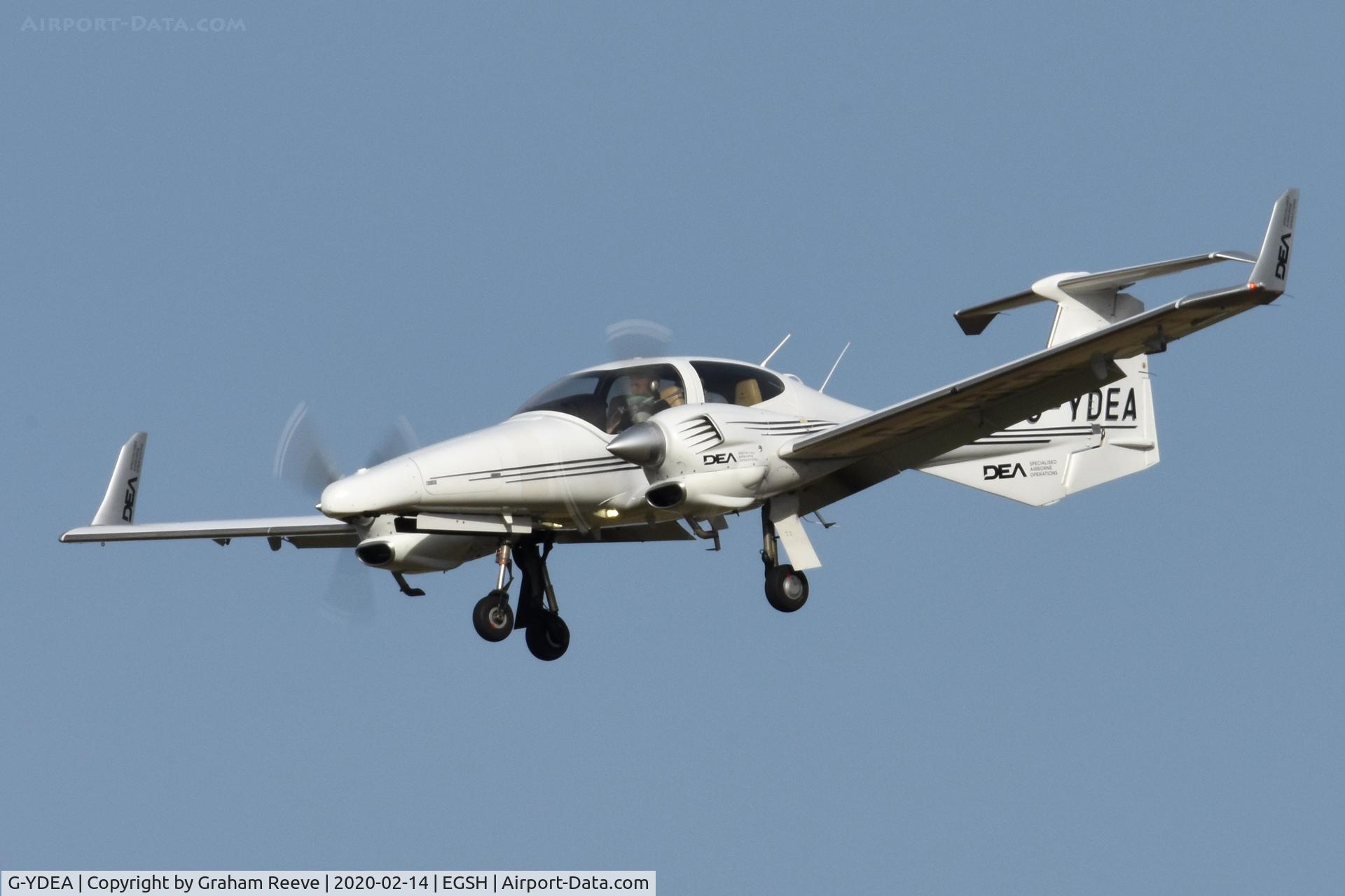 G-YDEA, 2006 Diamond DA-42 Twin Star C/N 42.151, Landing at Norwich.