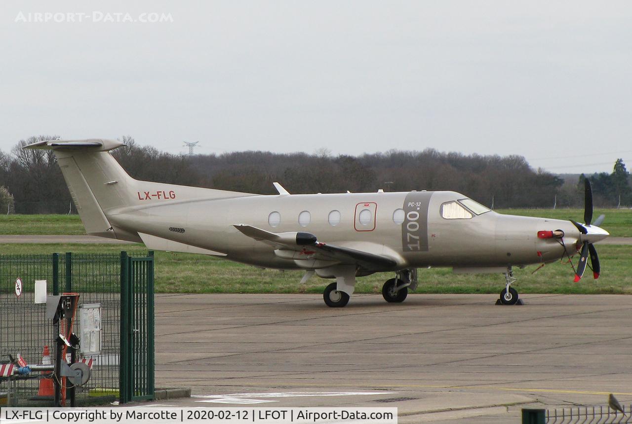 LX-FLG, 2019 Pilatus PC-12/47E C/N 1912, Parked.