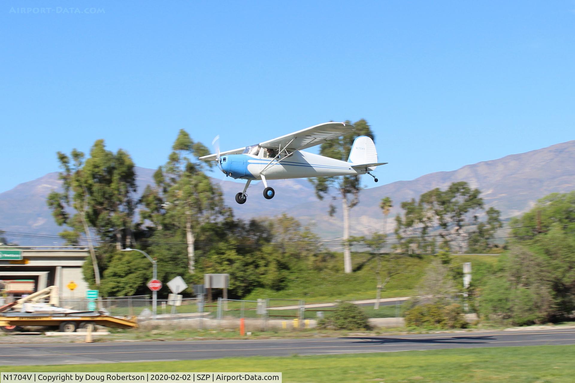 N1704V, Cessna 140 C/N 13889, 1948 Cessna 140, Continental C-85-12 85 Hp, on final again Rwy 22