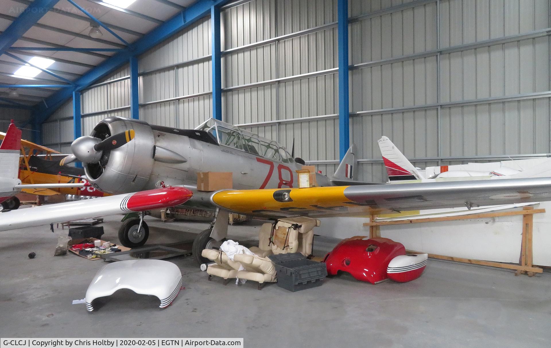 G-CLCJ, Canadian Car & Foundry T-6H Harvard Mk.4M C/N 53796, Hangared at Enstone Airfield, Oxon