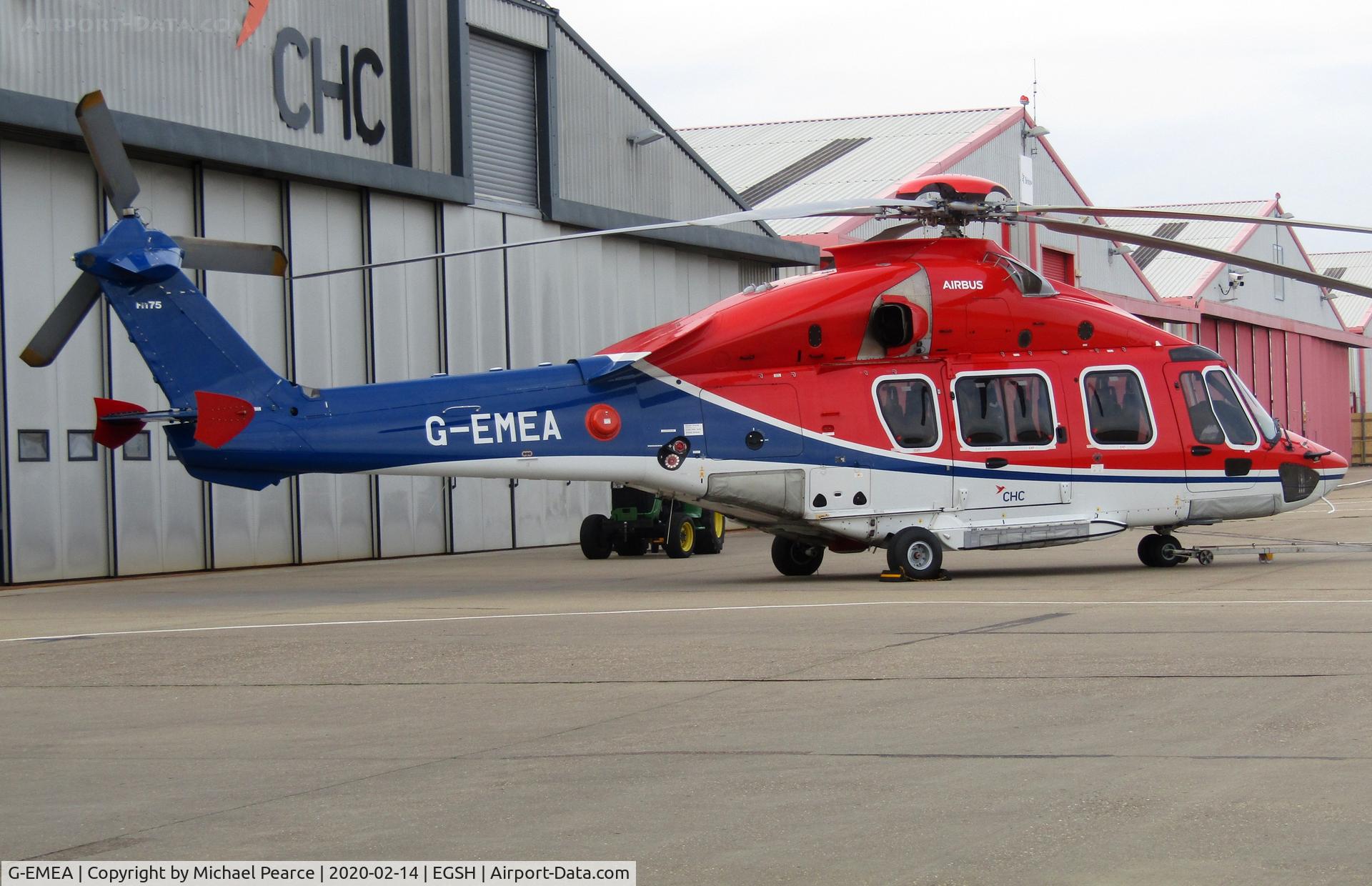 G-EMEA, 2016 Airbus Helicopters EC-175B C/N 5024, Parked outside the company hangar for some maintenance work.