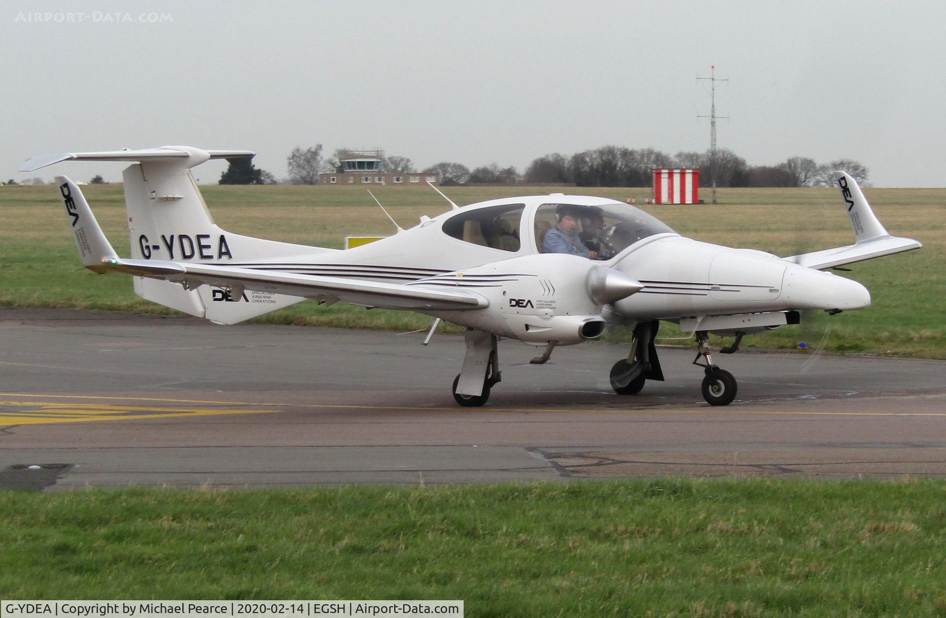 G-YDEA, 2006 Diamond DA-42 Twin Star C/N 42.151, Departing SaxonAir following a visit from Retford/Gamston (EGNE).