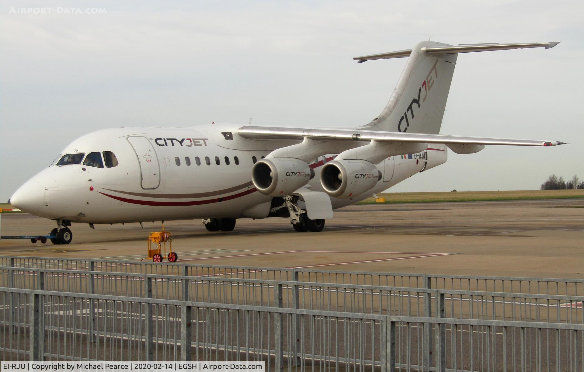 EI-RJU, 2000 British Aerospace Avro 146-RJ85A C/N E2367, Preparing to depart Stand 4 home to Dublin (DUB) following maintenance.