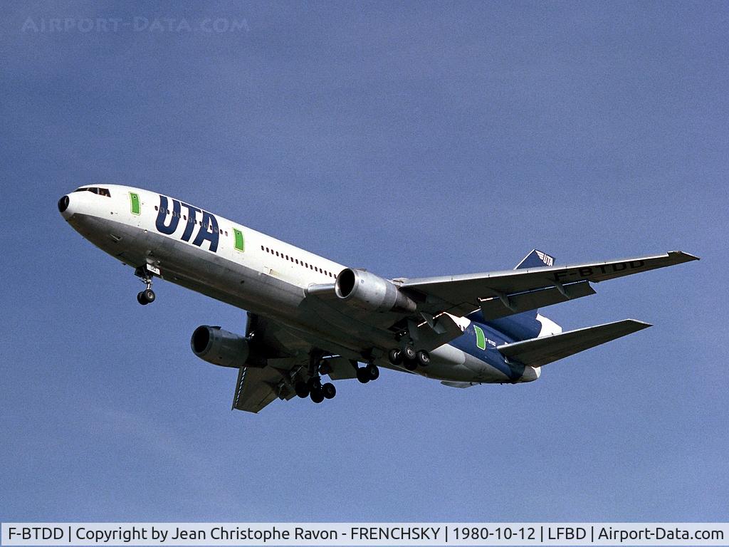 F-BTDD, 1977 McDonnell Douglas DC-10-30 C/N 46963, UTA Union De Transport Aerien