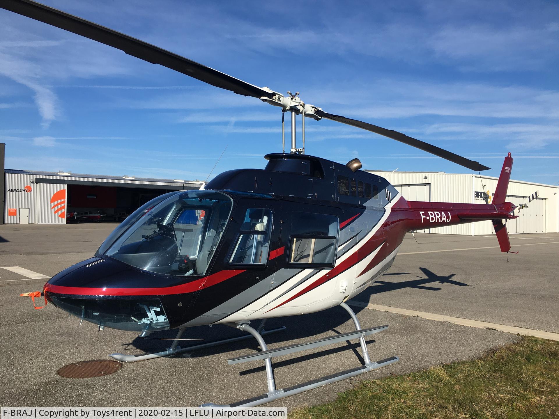 F-BRAJ, 1969 Agusta AB-206B JetRanger II C/N 8110, F-BRAJ. 2019 new paint job.