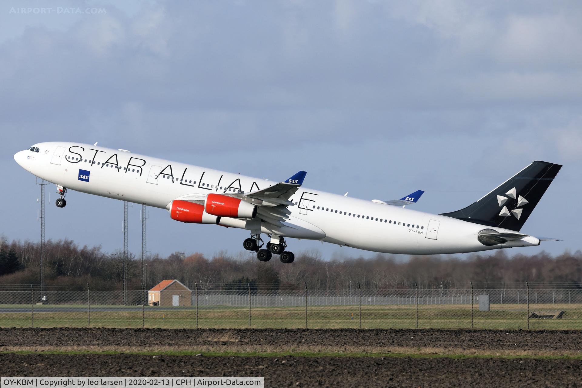 OY-KBM, 2002 Airbus A340-313X C/N 450, Copenhagen 13.2.2020 T/O R-22R