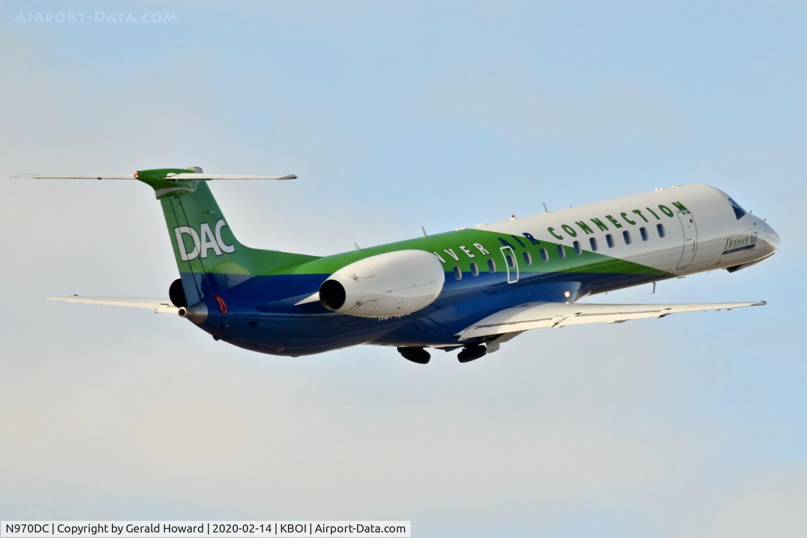N970DC, 2004 Embraer ERJ-145LR (EMB-145LR) C/N 14500837, Key Lime Air. Departing BOI.