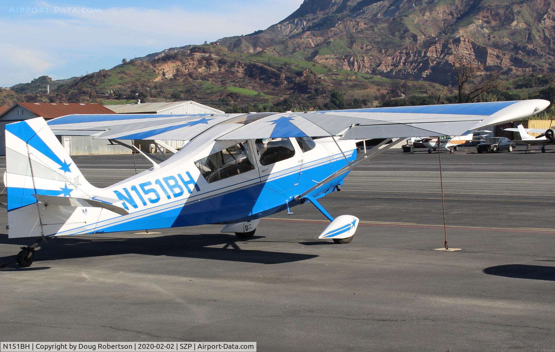 N151BH, 2008 American Champion 8KCAB Super Decathlon Decathlon C/N 1061-2008, 2008 American Champion 8KCAB Super Decathlon, Lycoming AEIO-360-H1B 180 Hp, on Transient Ramp. Barron Hilton's replacement for N240R Super Decathlon -which also see!
