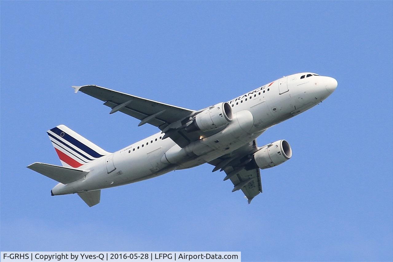 F-GRHS, 2001 Airbus A319-111 C/N 1444, Airbus A319-111, Take off rwy 06R, Roissy Charles De Gaulle airport (LFPG-CDG)