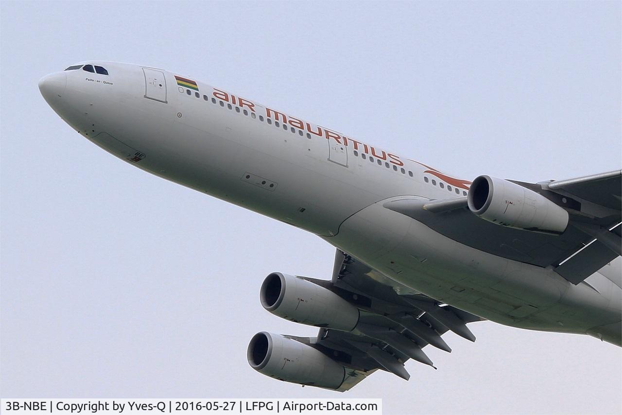 3B-NBE, 1999 Airbus A340-313 C/N 268, Airbus A340-313, Take off rwy 27L, Roissy Charles De Gaulle airport (LFPG-CDG)