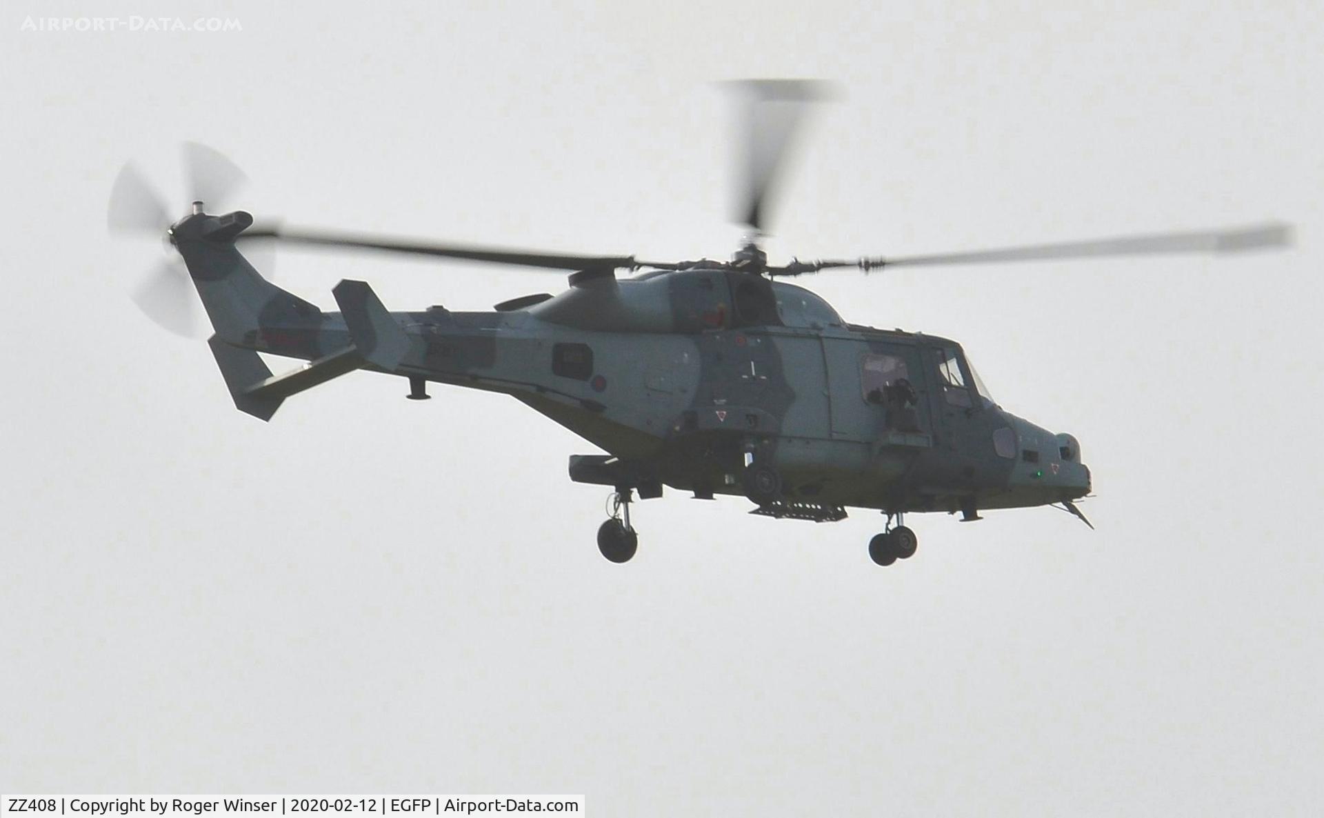 ZZ408, 2011 AgustaWestland AW-159 Wildcat AH.1 C/N 478, Wildcat helicopter operated by 1 Regiment Army Air Corps enroute Pembrey Sands Air Weapons Range.