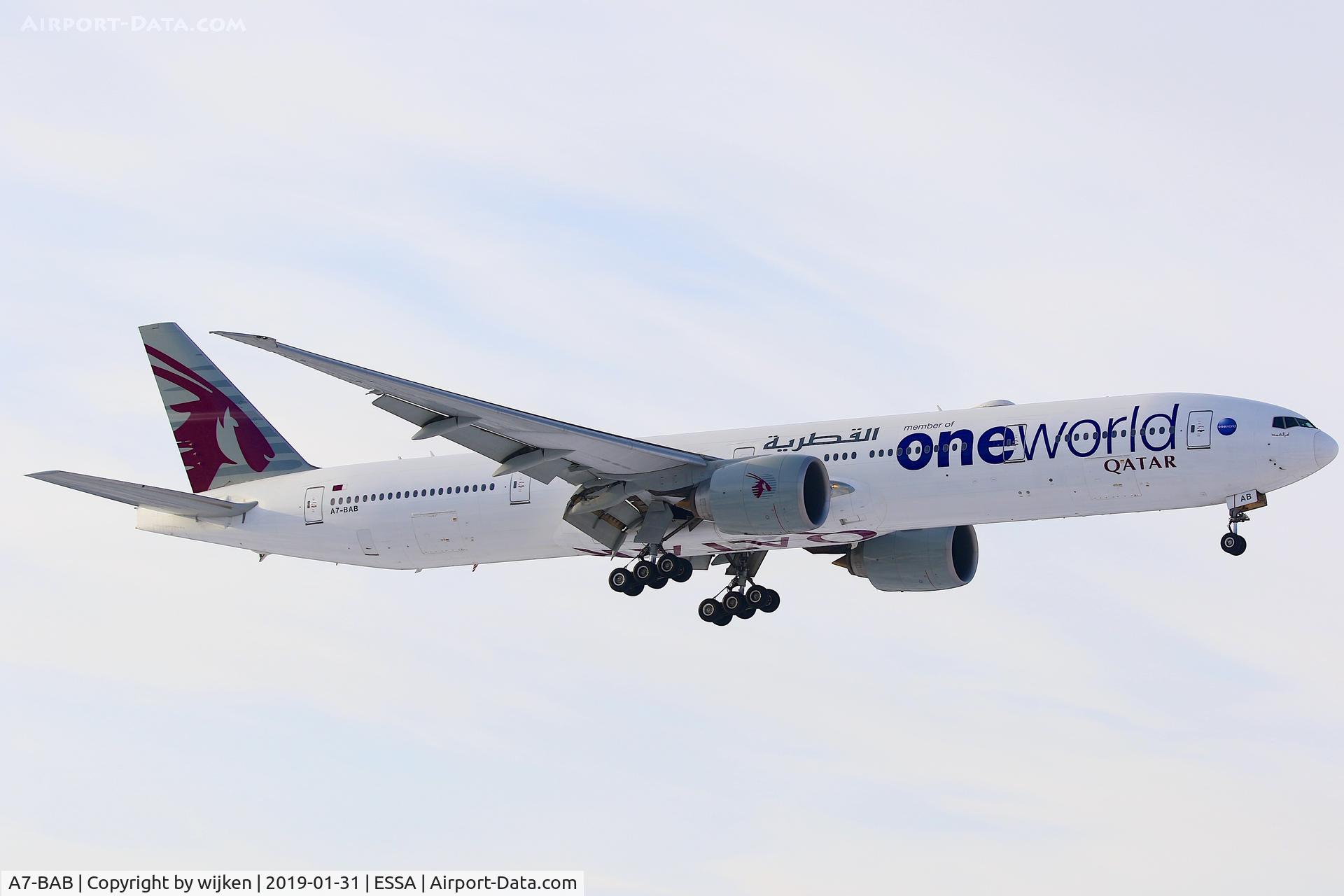 A7-BAB, 2007 Boeing 777-3DZ/ER C/N 36103, RWY 01L
